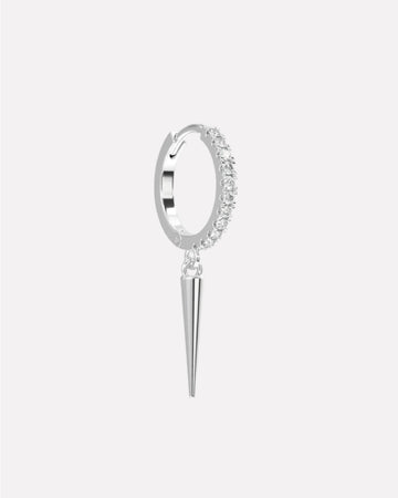 Silver Bar Hoop Men's Earrings