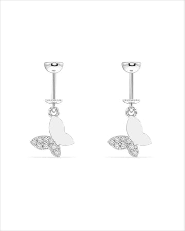 Slanting Butterfly Helix Hanging Earrings