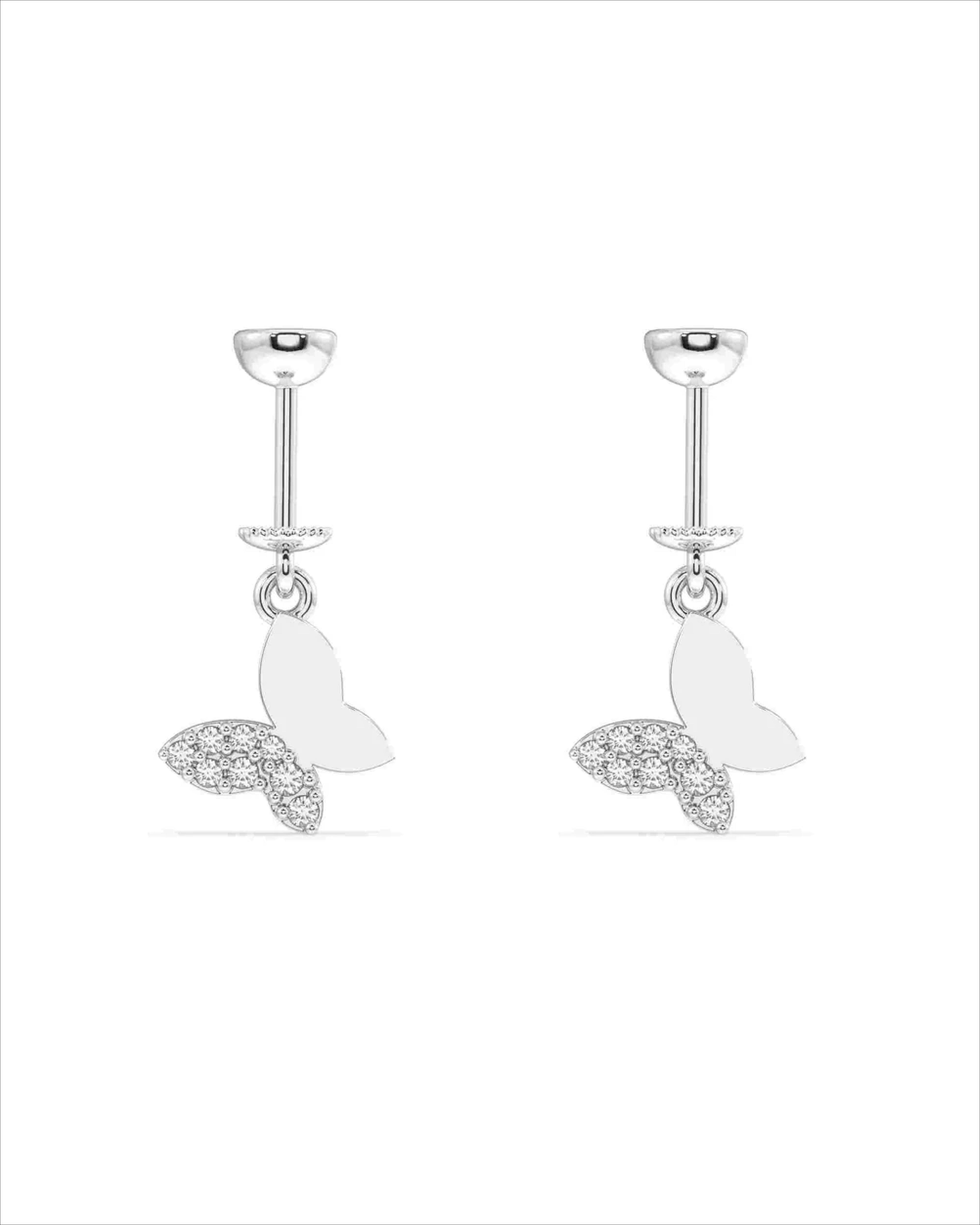 Slanting Butterfly Helix Hanging Earrings