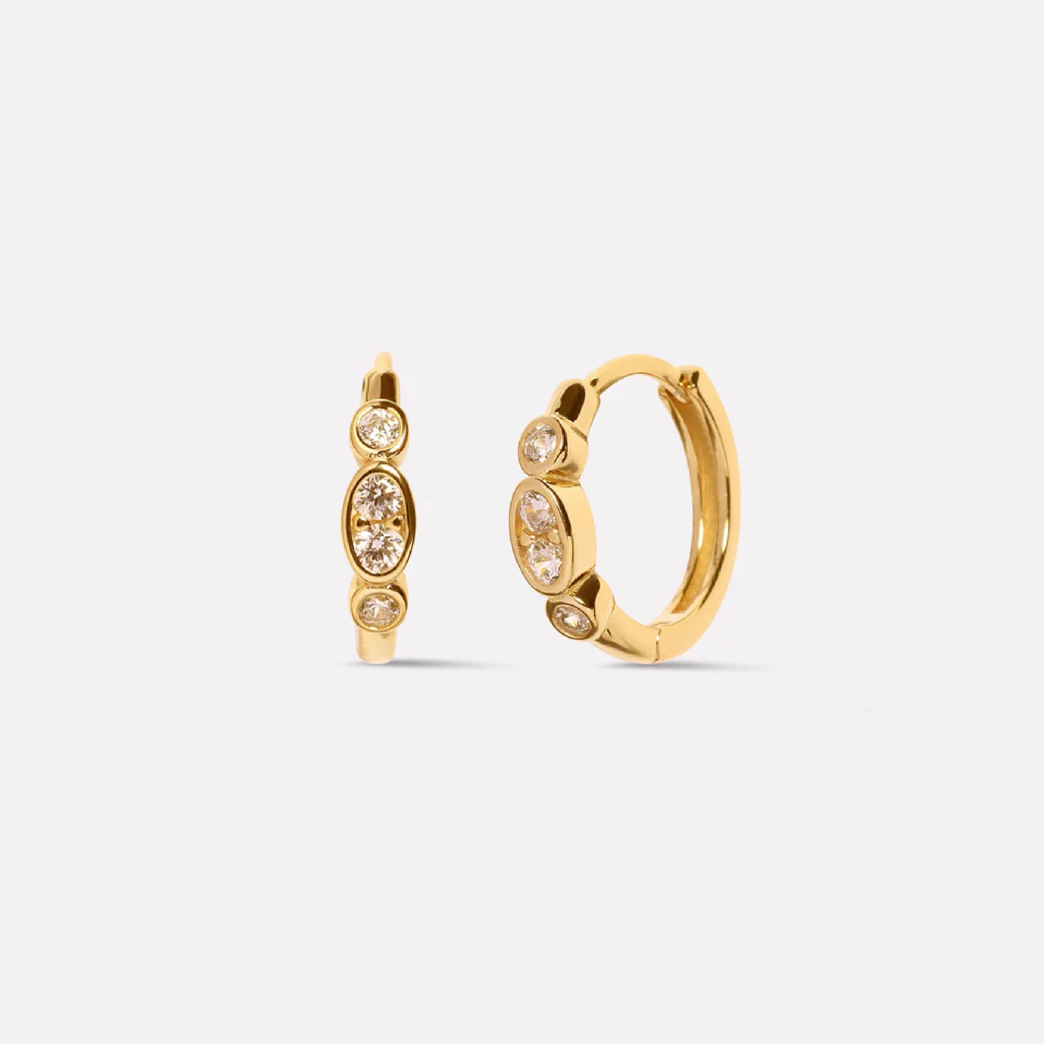 Sleek Bezel Hoop Earrings