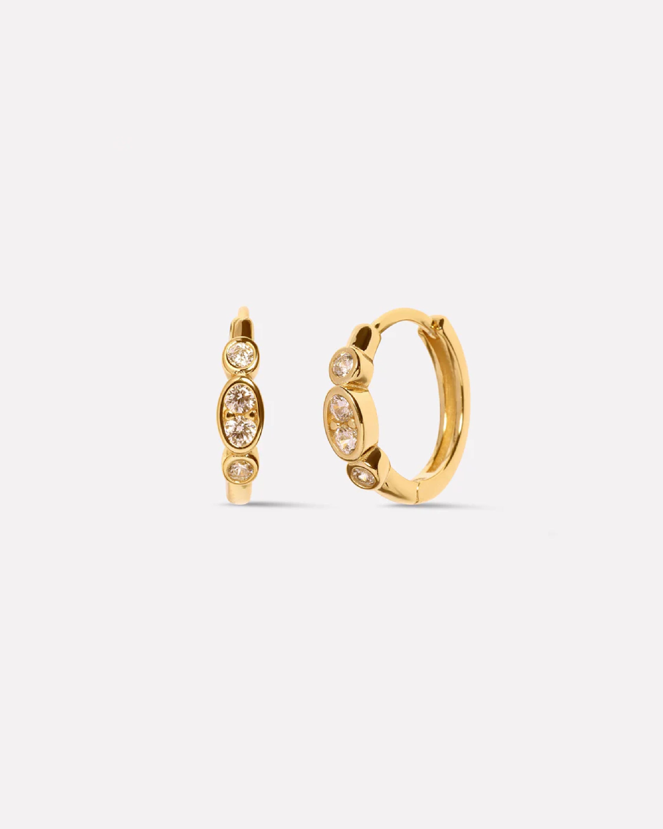 Sleek Bezel Hoop Earrings
