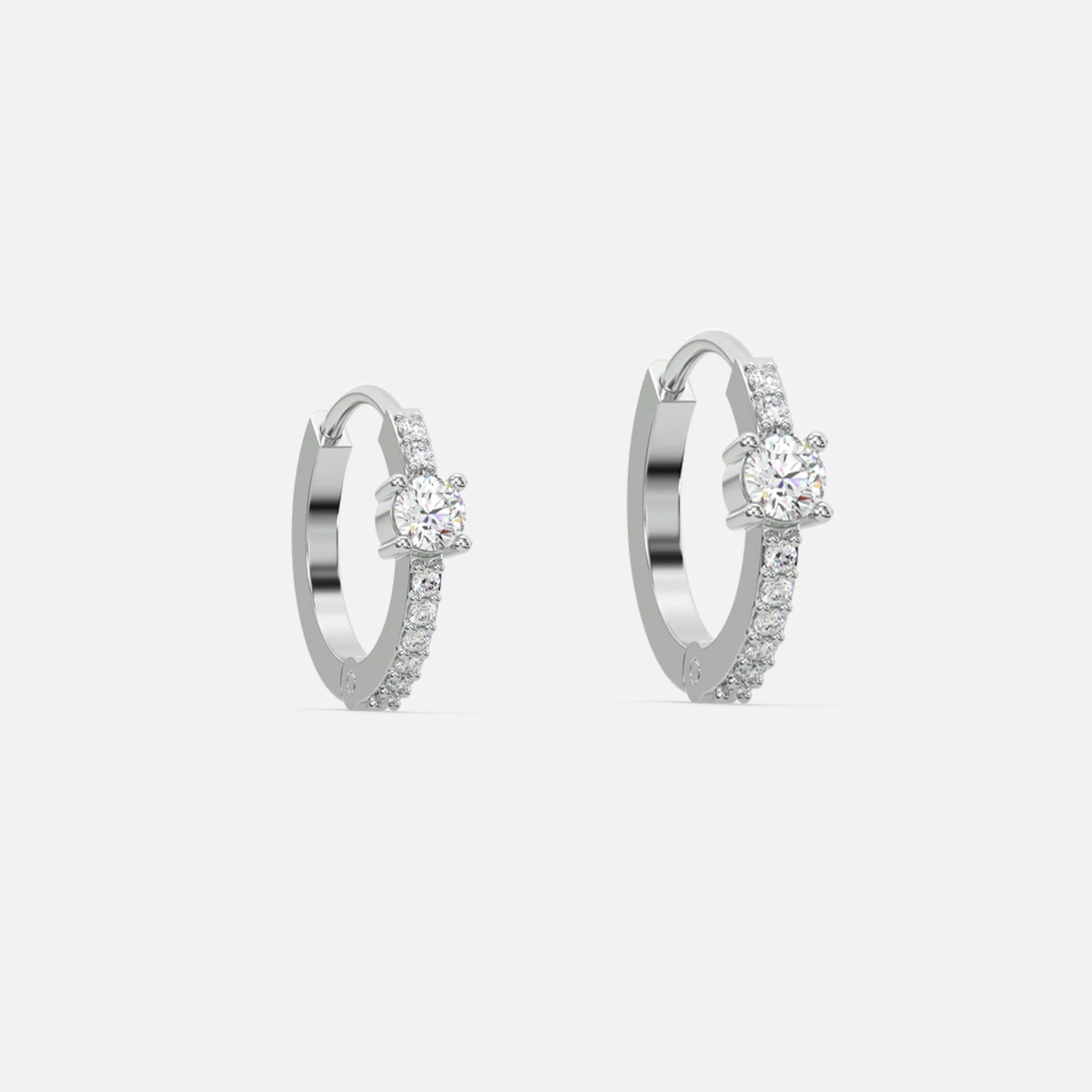 Solitaire Zirconia Hoop Earrings Multiple Sizes