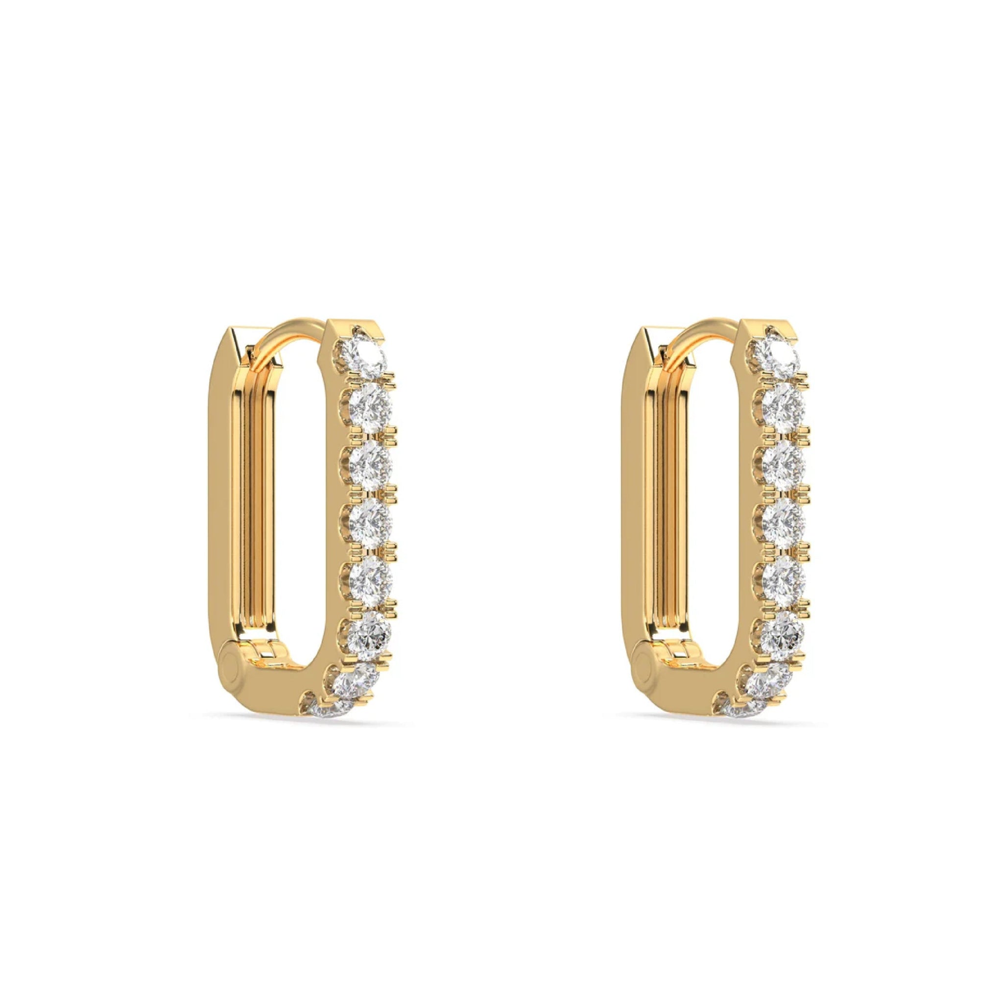 Statement Zirconia Square Hoop Earrings