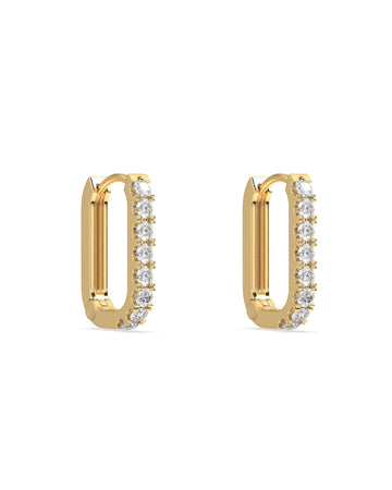 Statement Zirconia Square Hoop Earrings