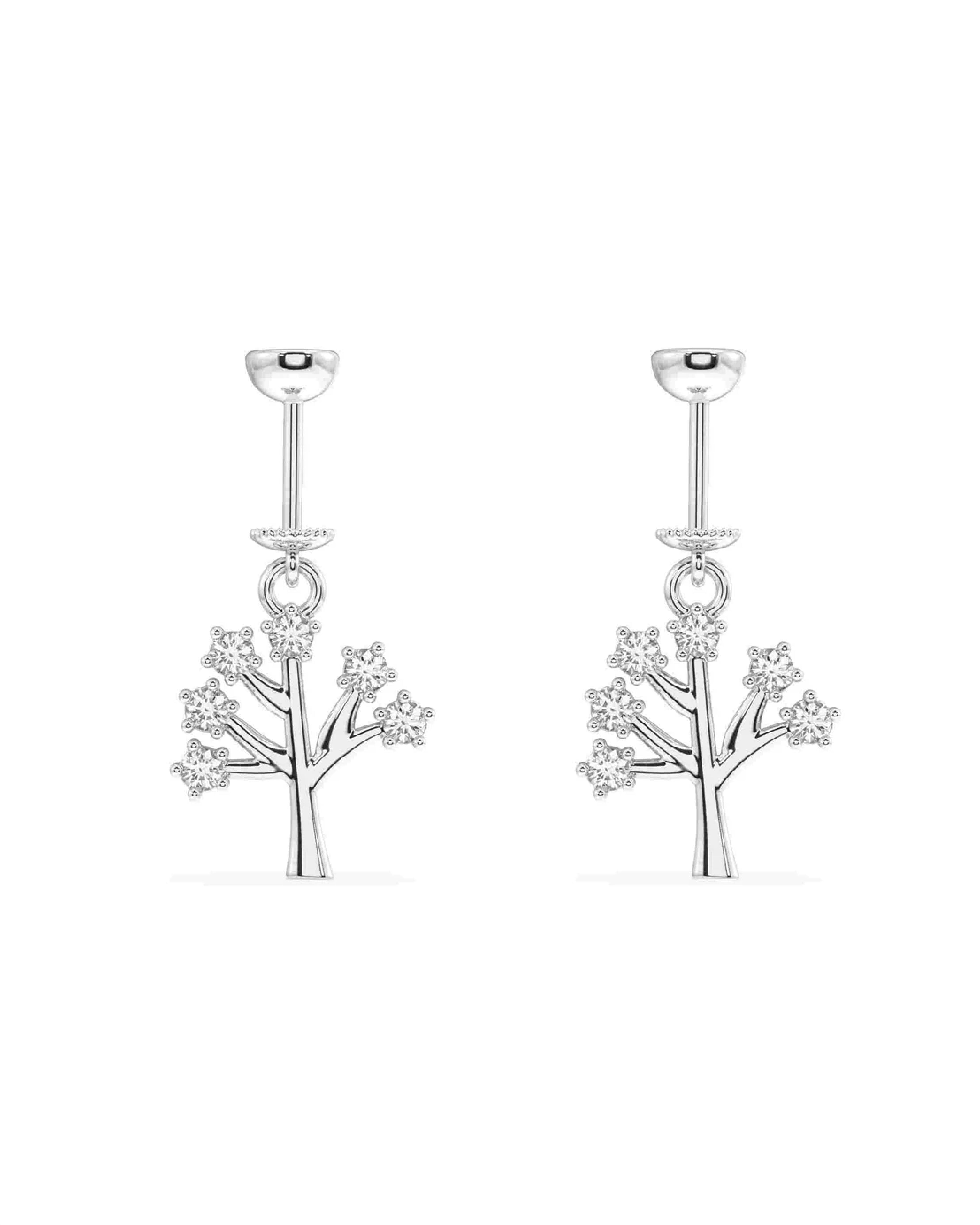 Tree Zircons Screw Helix Hanging Earrings