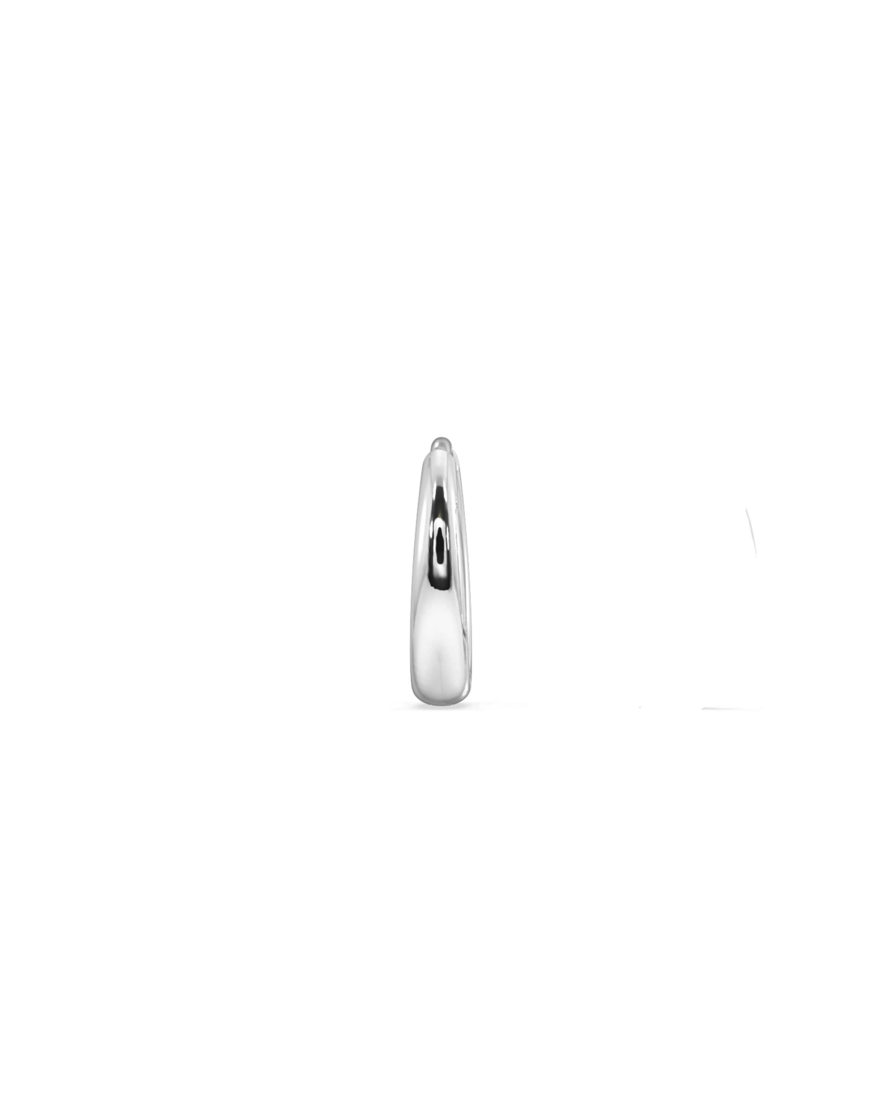Silver Plain Kaju Bali  Hoop Earrings For Men's