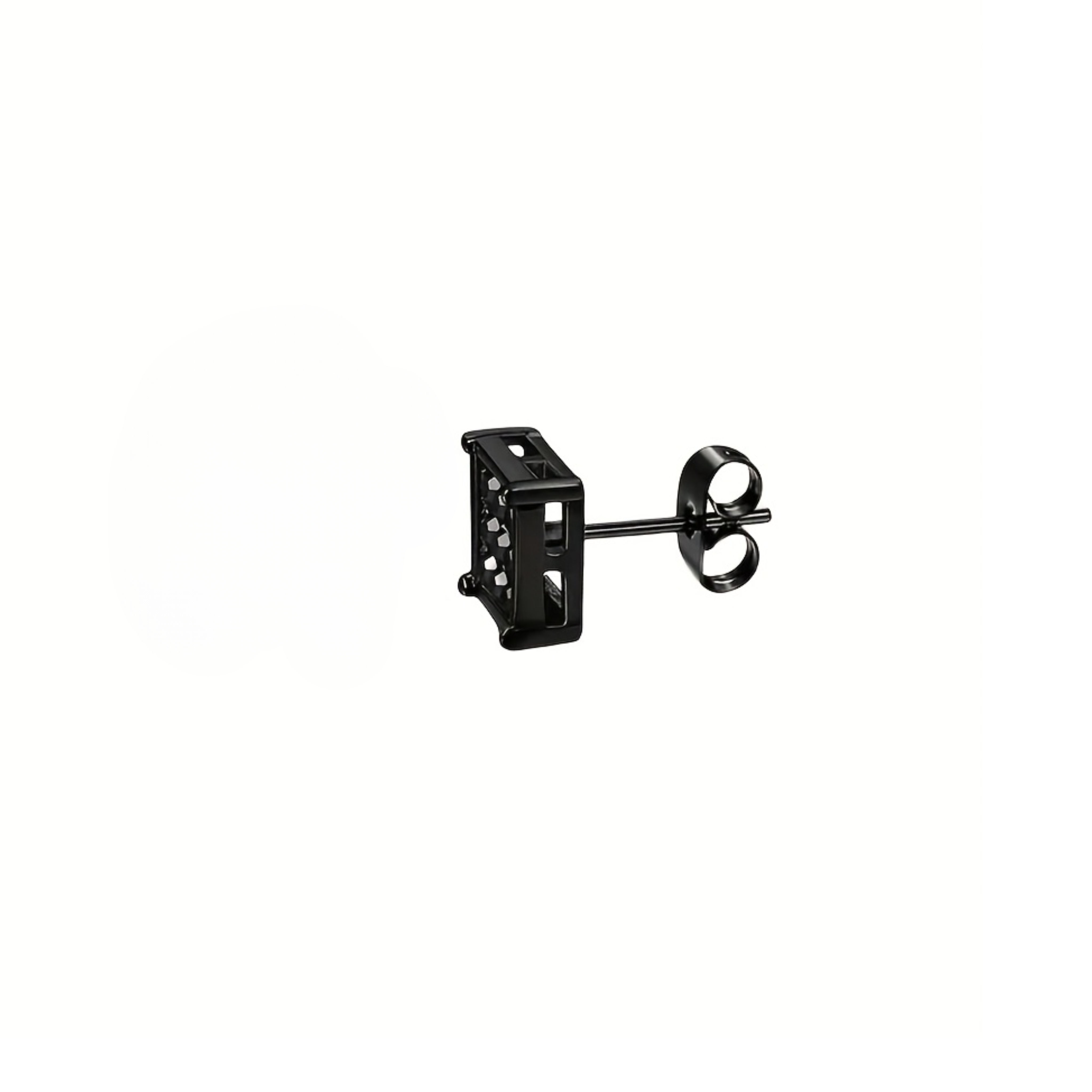 Square Zirconia Black Edition Stud Earrings For Men's