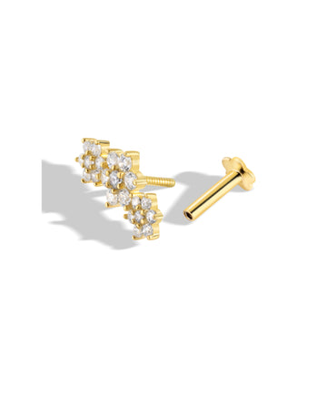 Garland Climber Flat Back Screw Stud Earrings