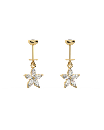 Marquise Starfish Helix Hanging Earrings