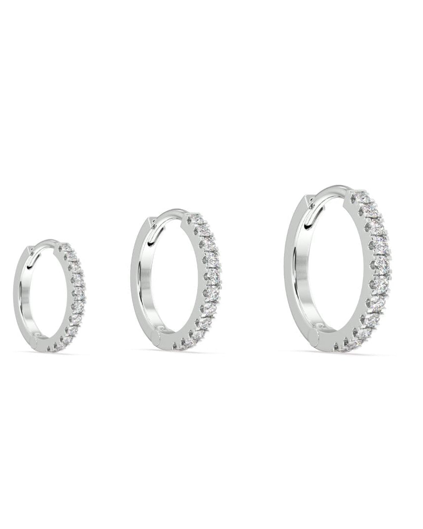 Zirconia Statement Round Hoop Earrings Multiple Size