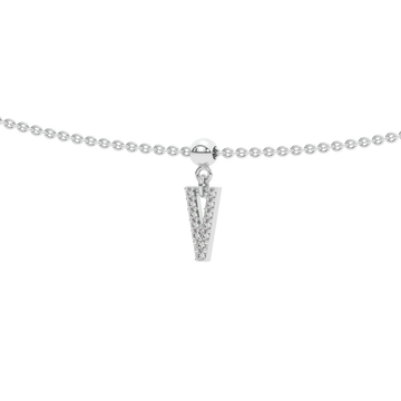 Letter "V" Bead Charm Necklace