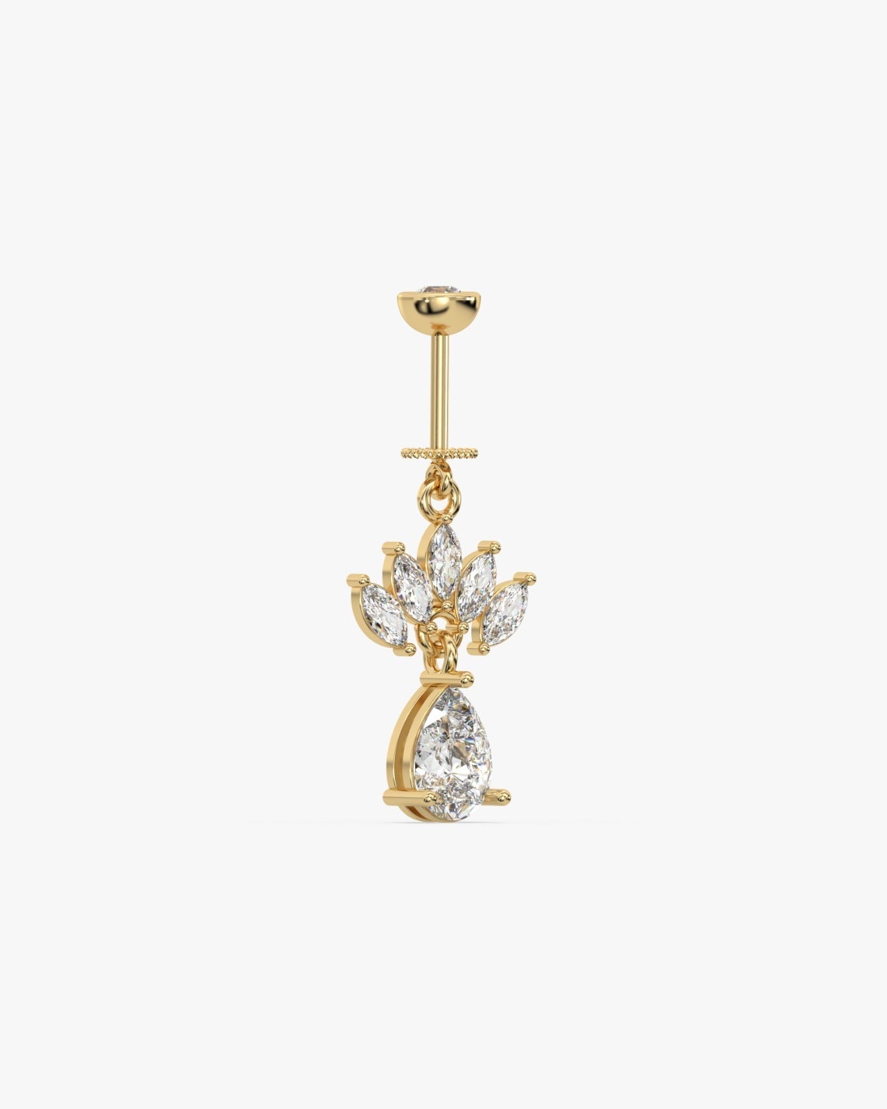 Marquise Crown Drop Helix Hanging Earrings