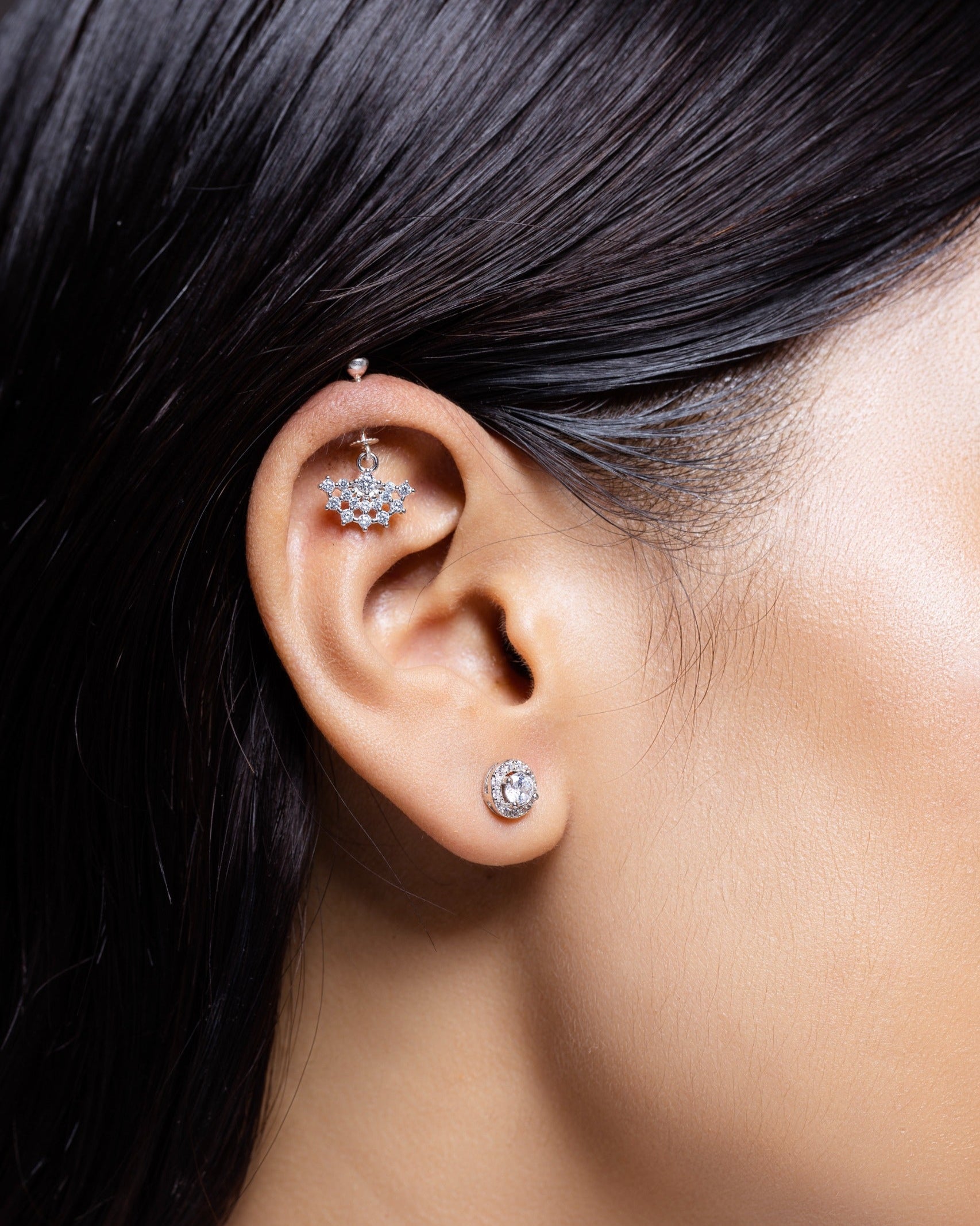 Spider's Web Helix Hanging Earrings