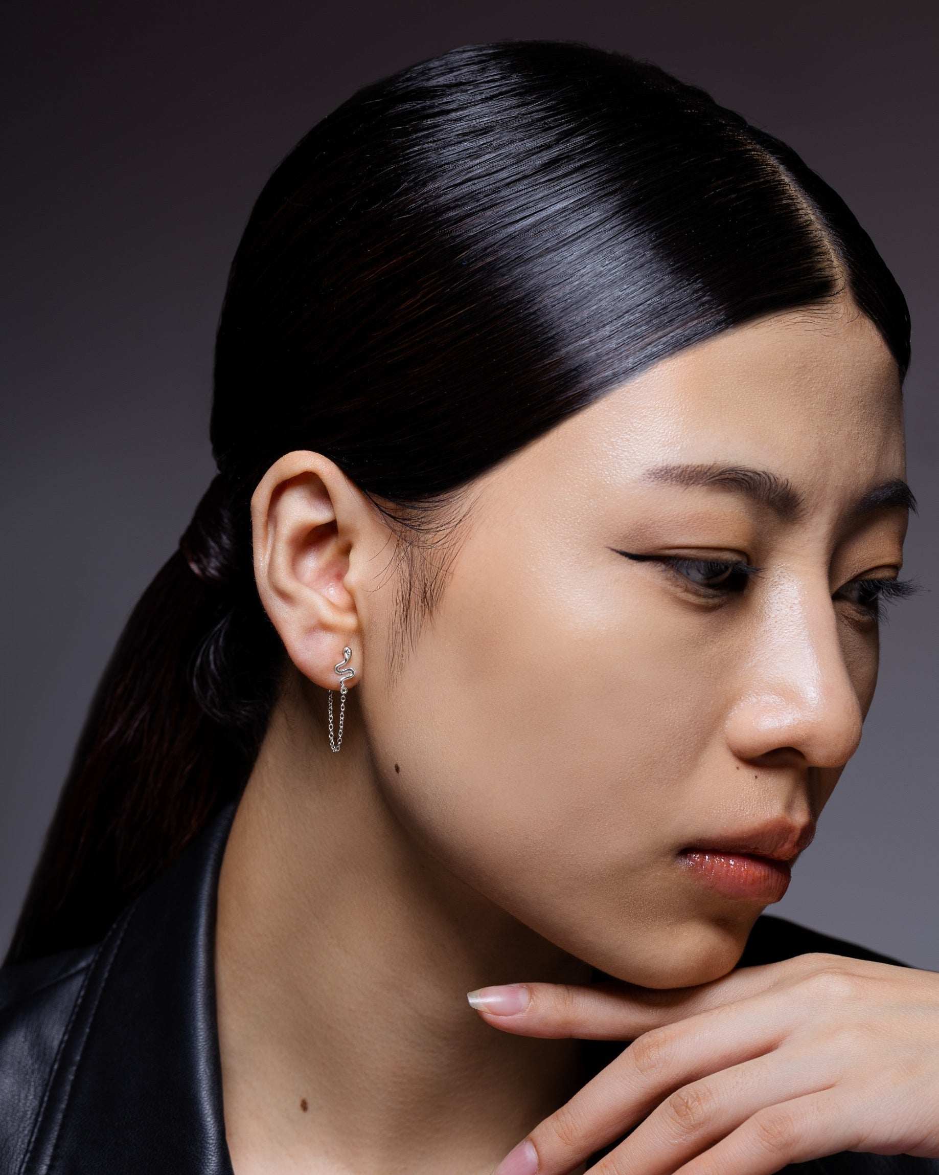 Snake Dangler Chain Earrings