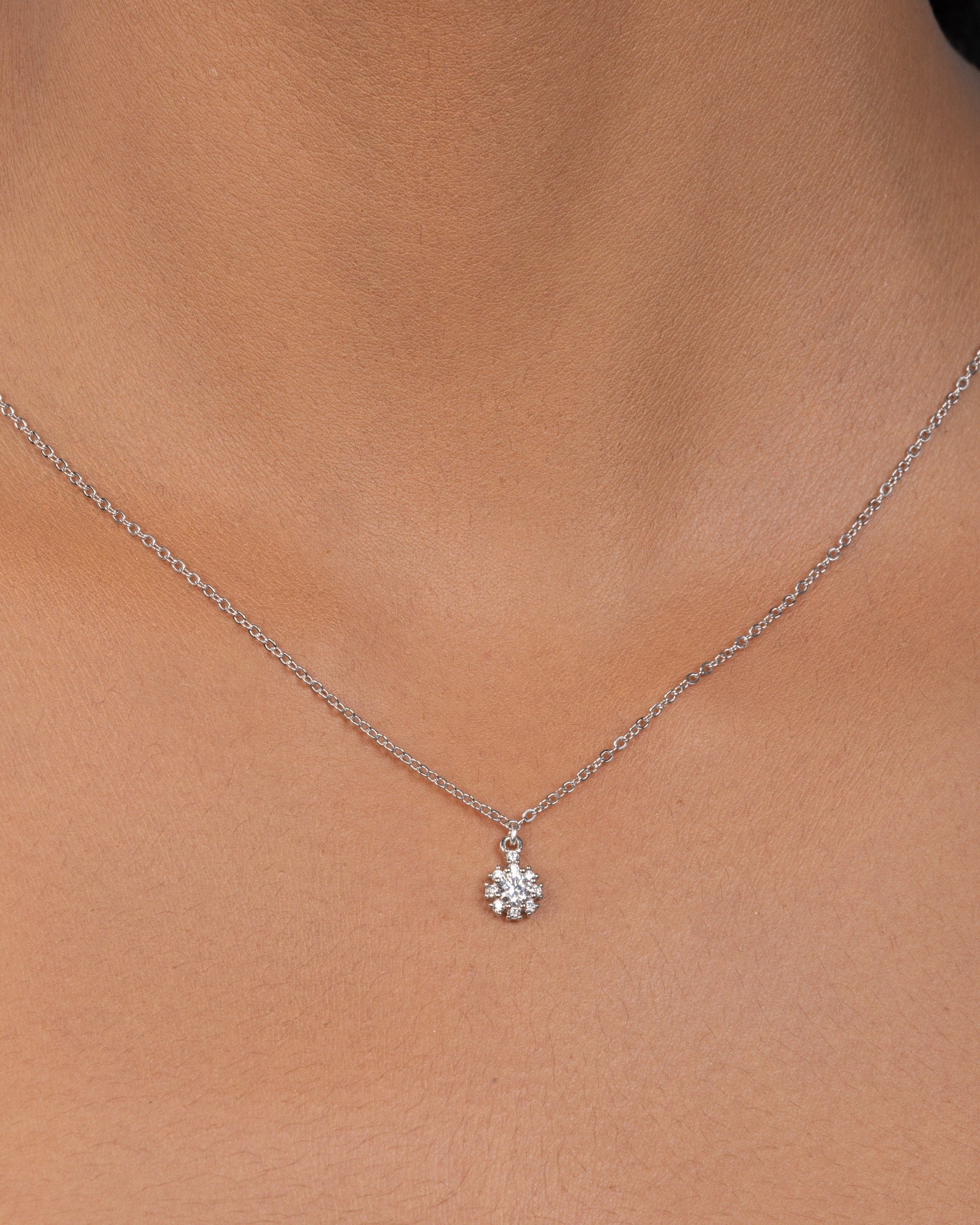 Solitaire Silver Necklace