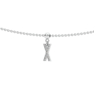 Letter "X" Bead Charm Necklace