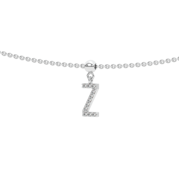 Letter "Z" Bead Charm Necklace