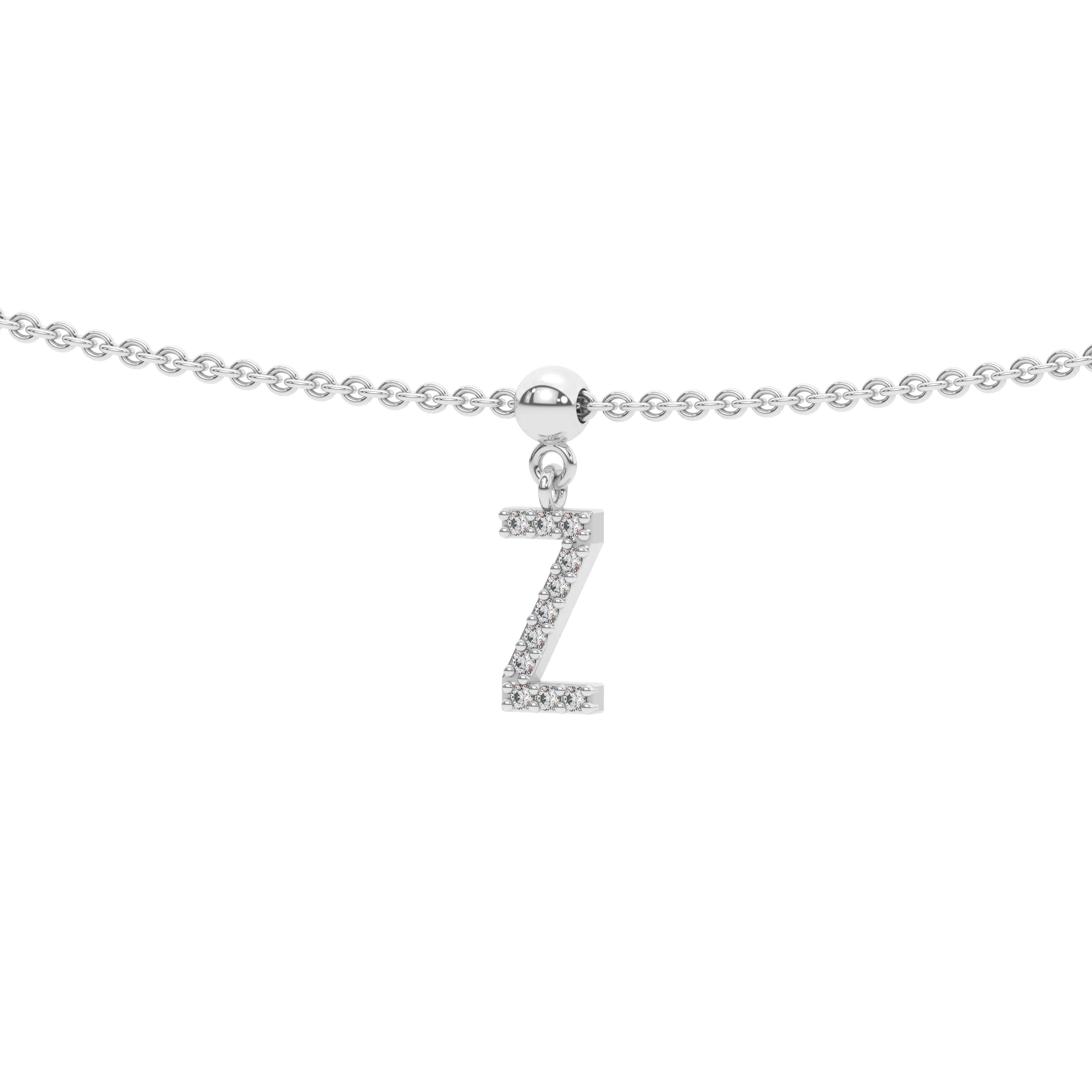 Letter "Z" Bead Charm Necklace