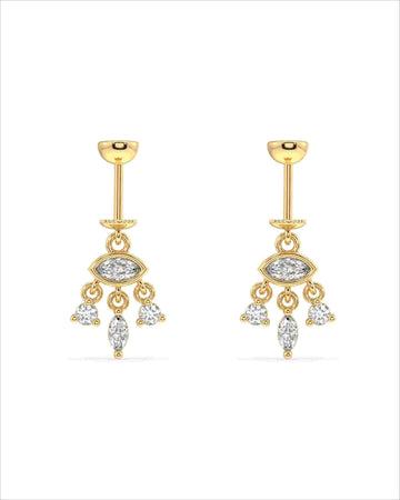 Zircon Shedding Eye Screw Helix Hanging Earrings
