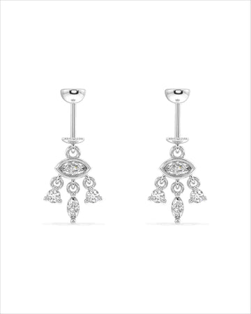 Zircon Shedding Eye Screw Helix Hanging Earrings