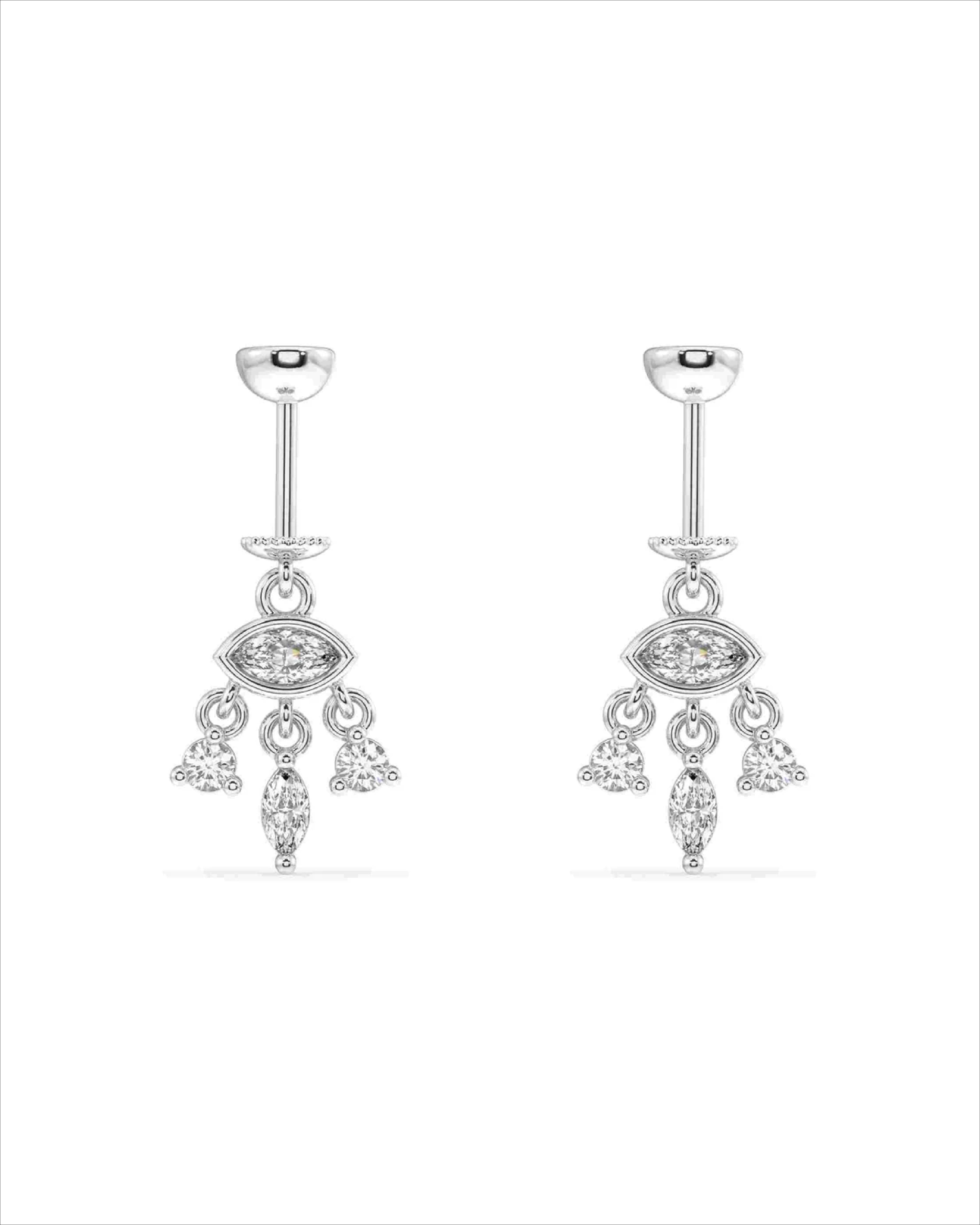 Zircon Shedding Eye Screw Helix Hanging Earrings