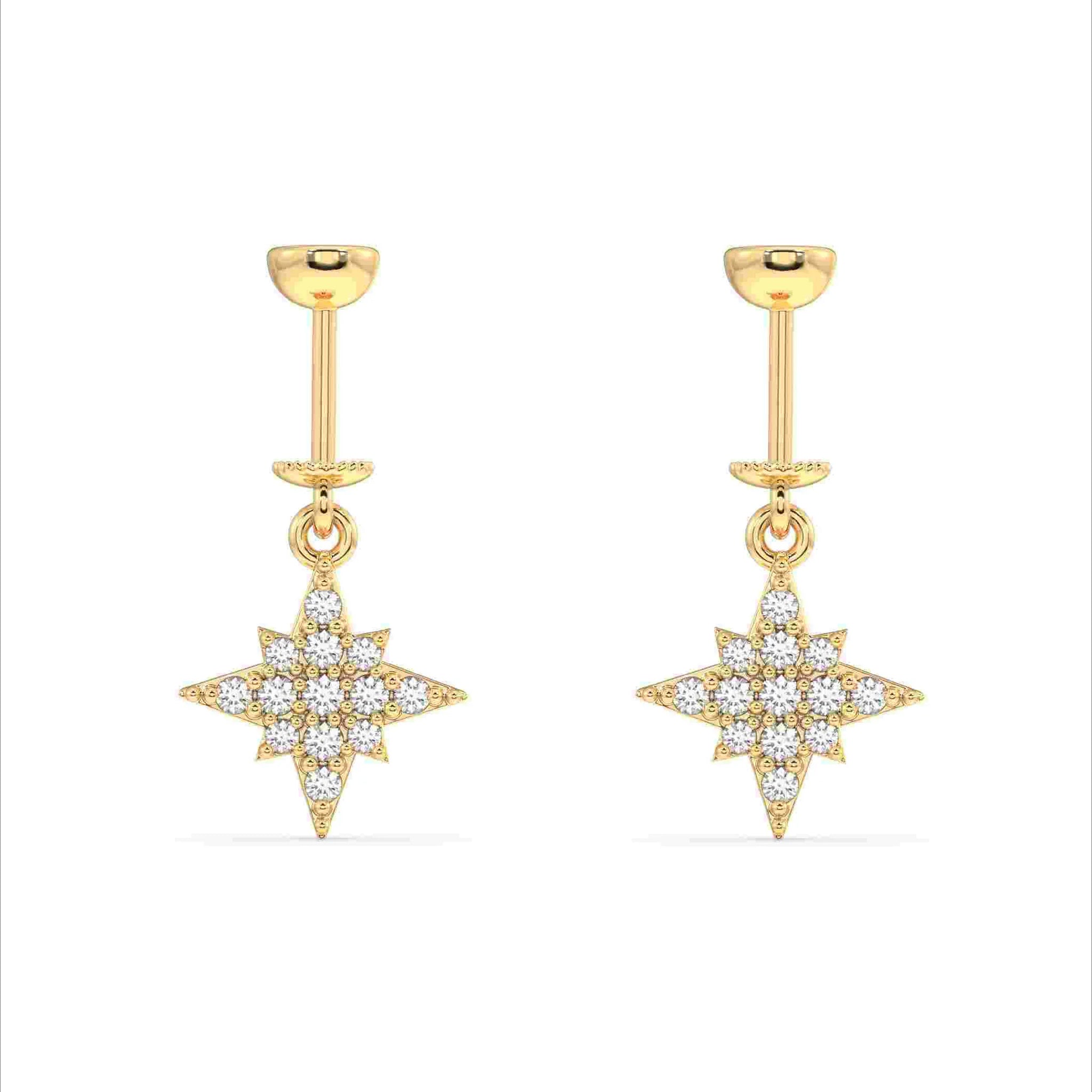 Zircon Star Helix Hanging Earrings