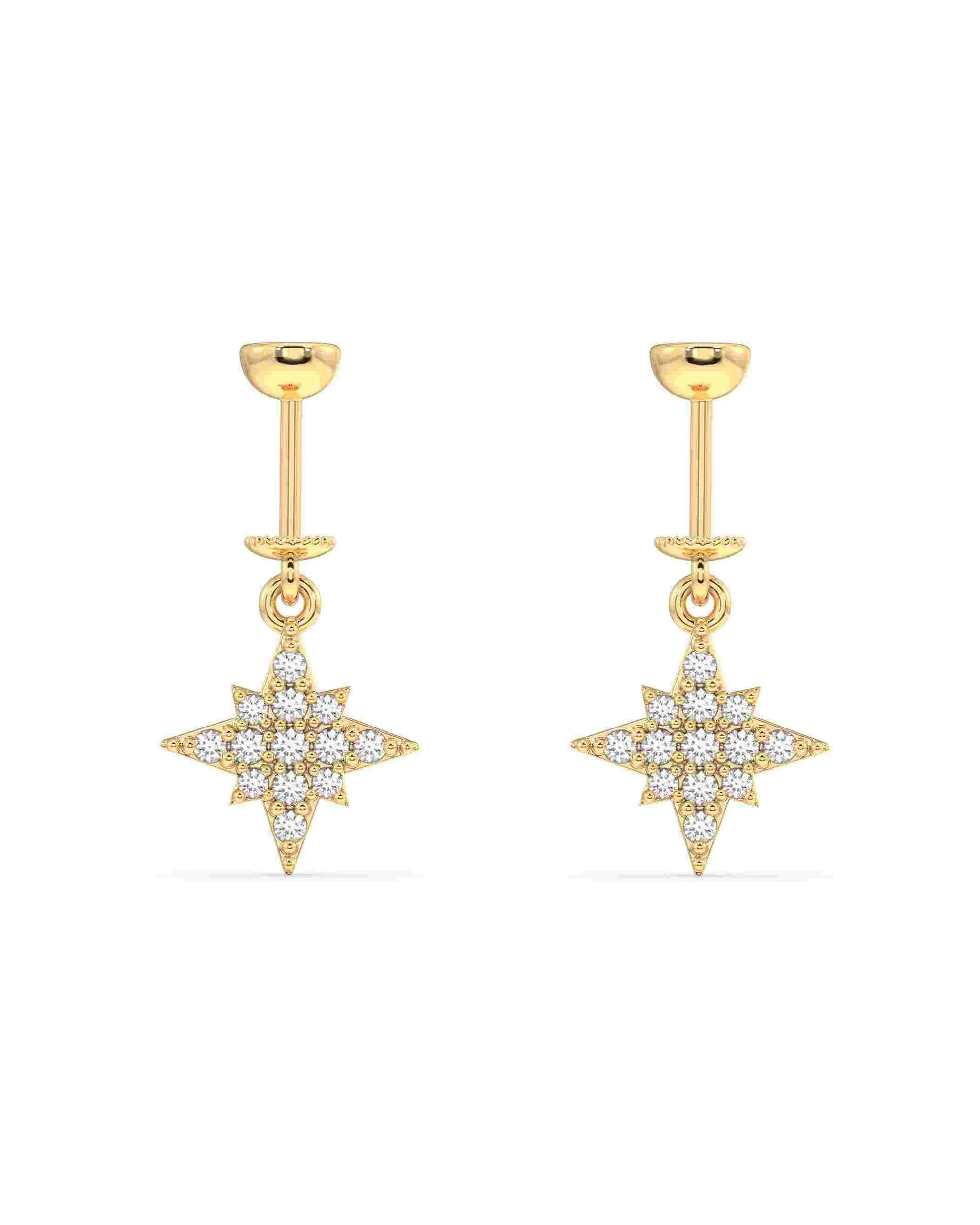 Zircon Star Helix Hanging Earrings