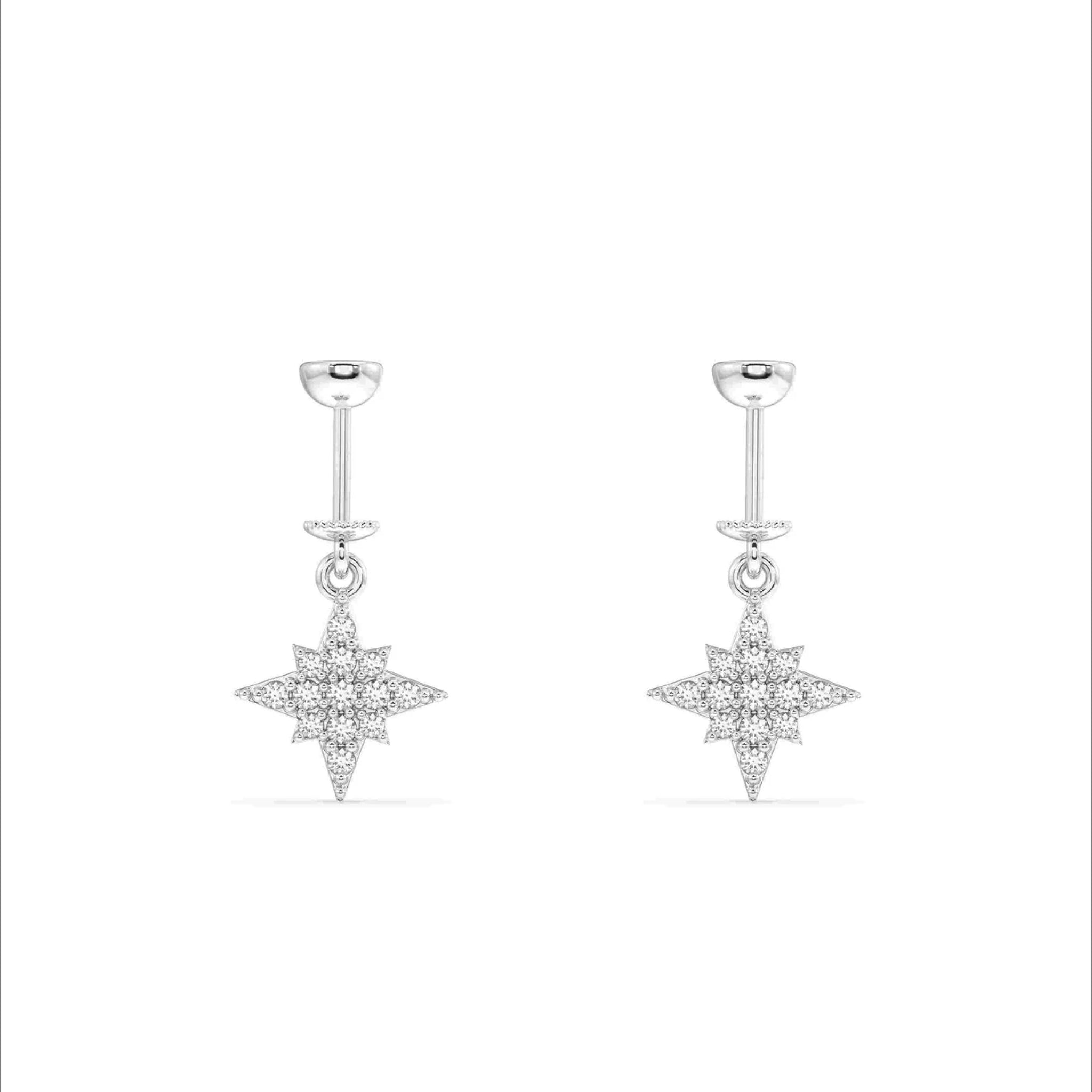 Zircon Star Helix Hanging Earrings