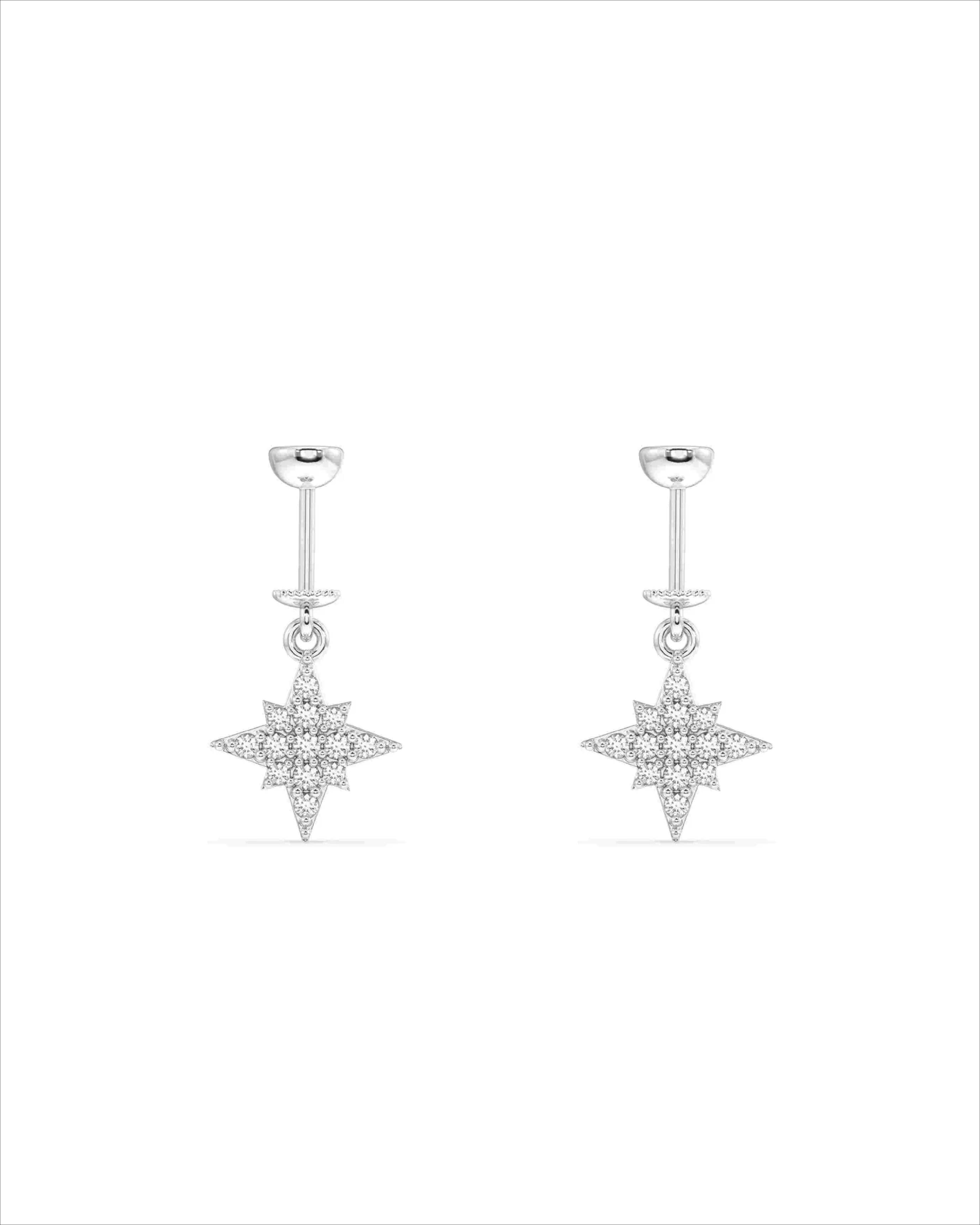 Zircon Star Helix Hanging Earrings