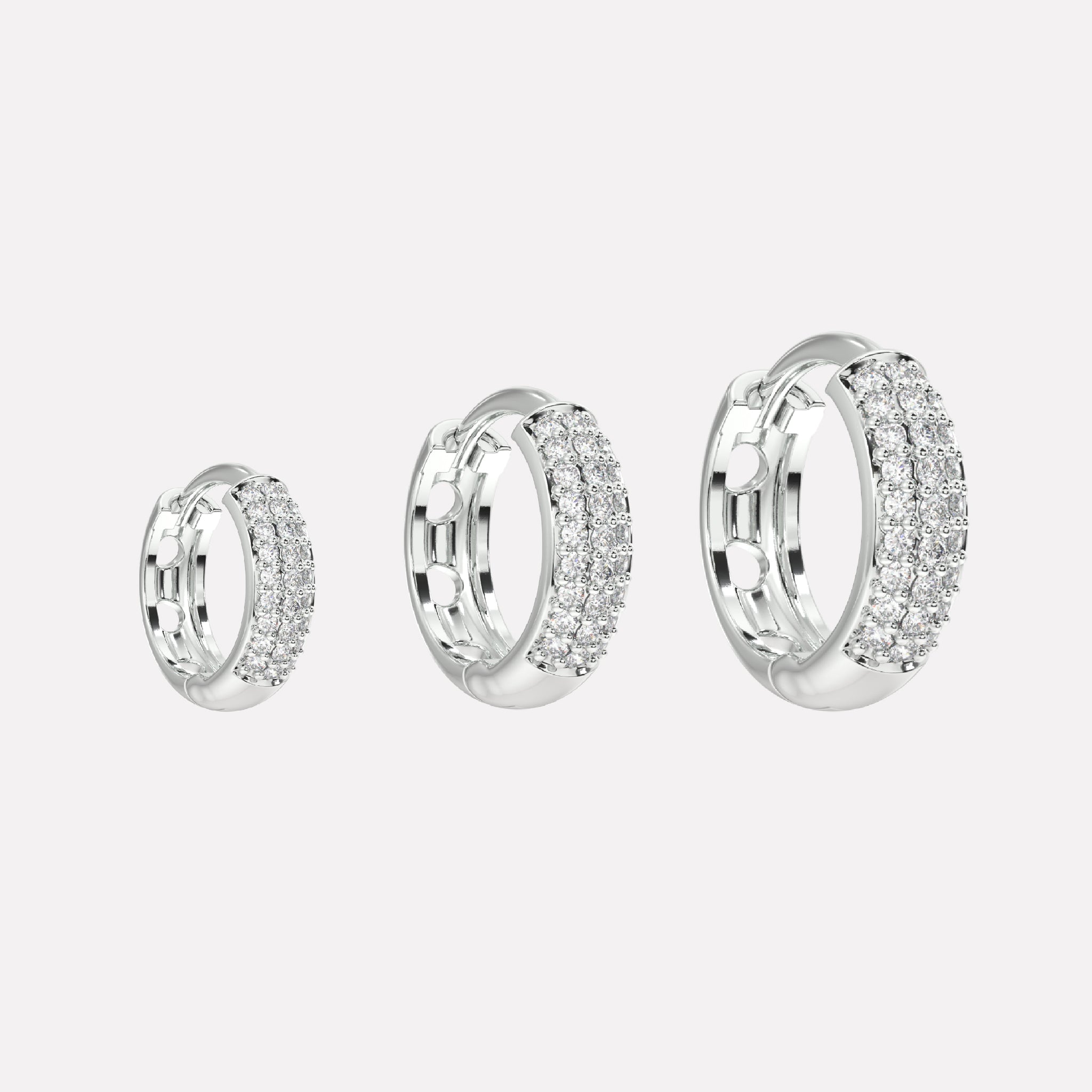 Zirconia Thick Hoops Earrings Multiple Sizes