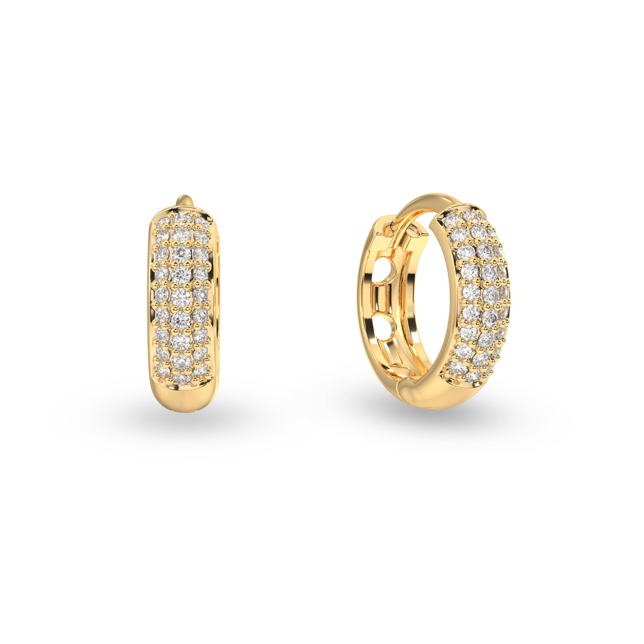 Zirconia Thick Hoops Earrings - 10MM
