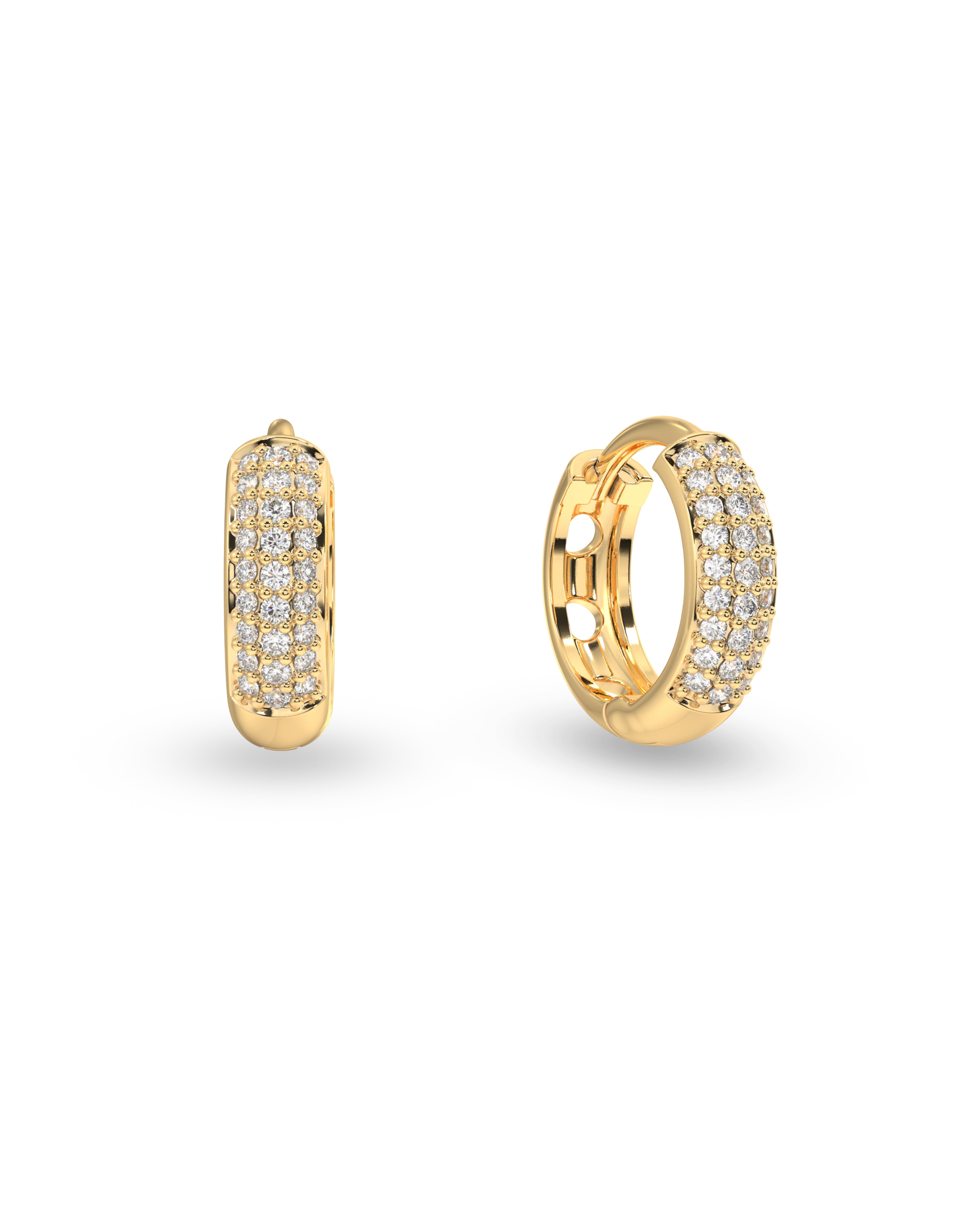 Zirconia Thick Hoops Earrings - 10MM