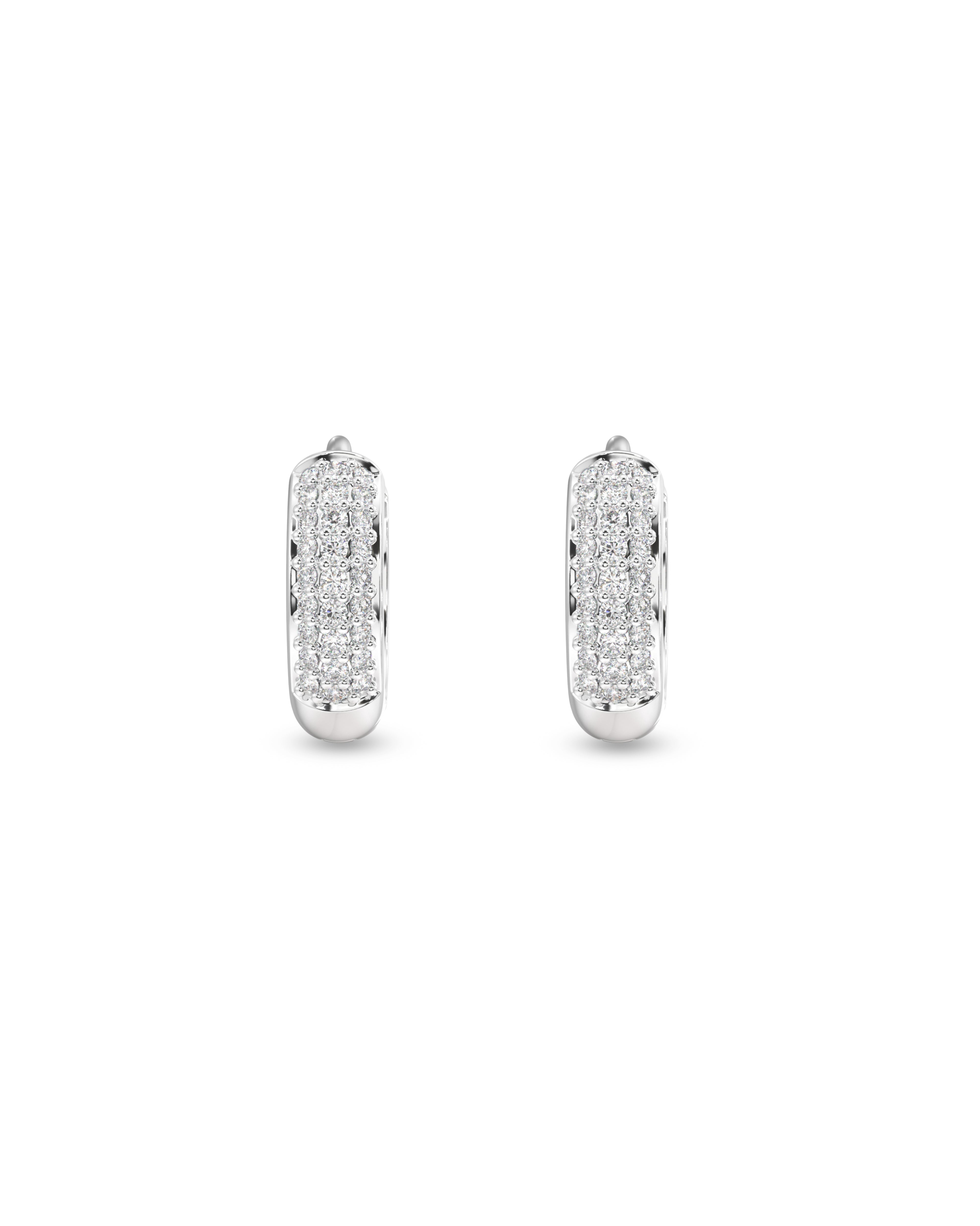 Zirconia Thick Hoops Earrings - 10MM