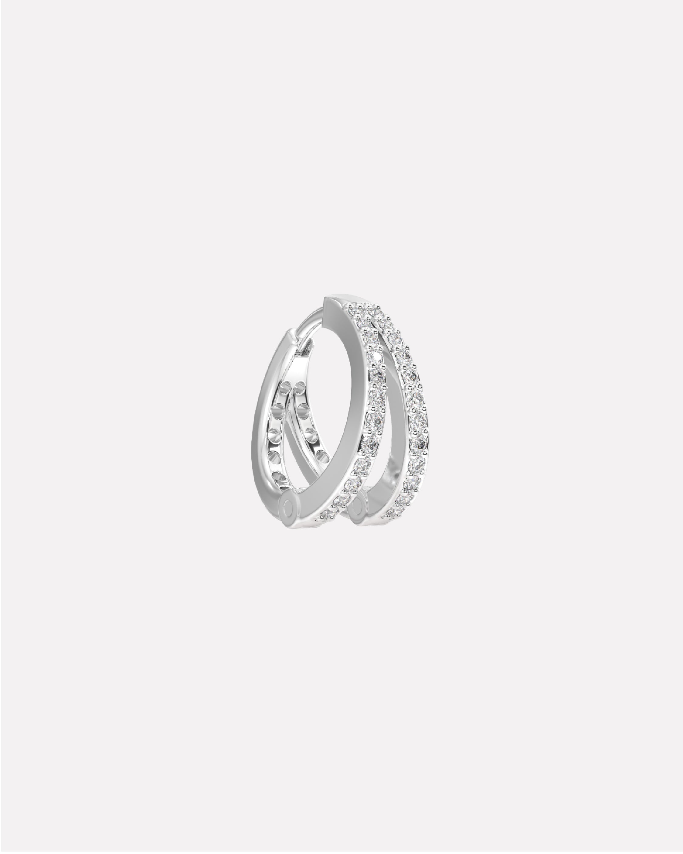 Zirconia Twin Hoops Multiple Sizes Hoop Earrings