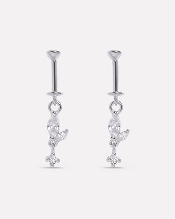 Two Petal Mini Drop Helix Piercings Hanging Earrings