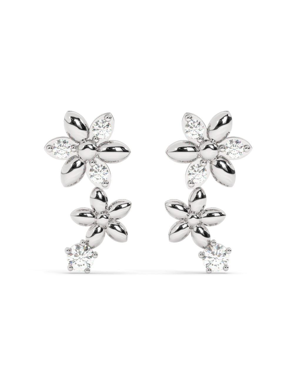 Dainty Floral Curve Stud Earrings