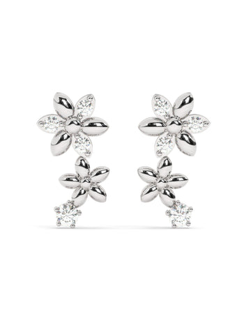 Dainty Floral Curve Stud Earrings