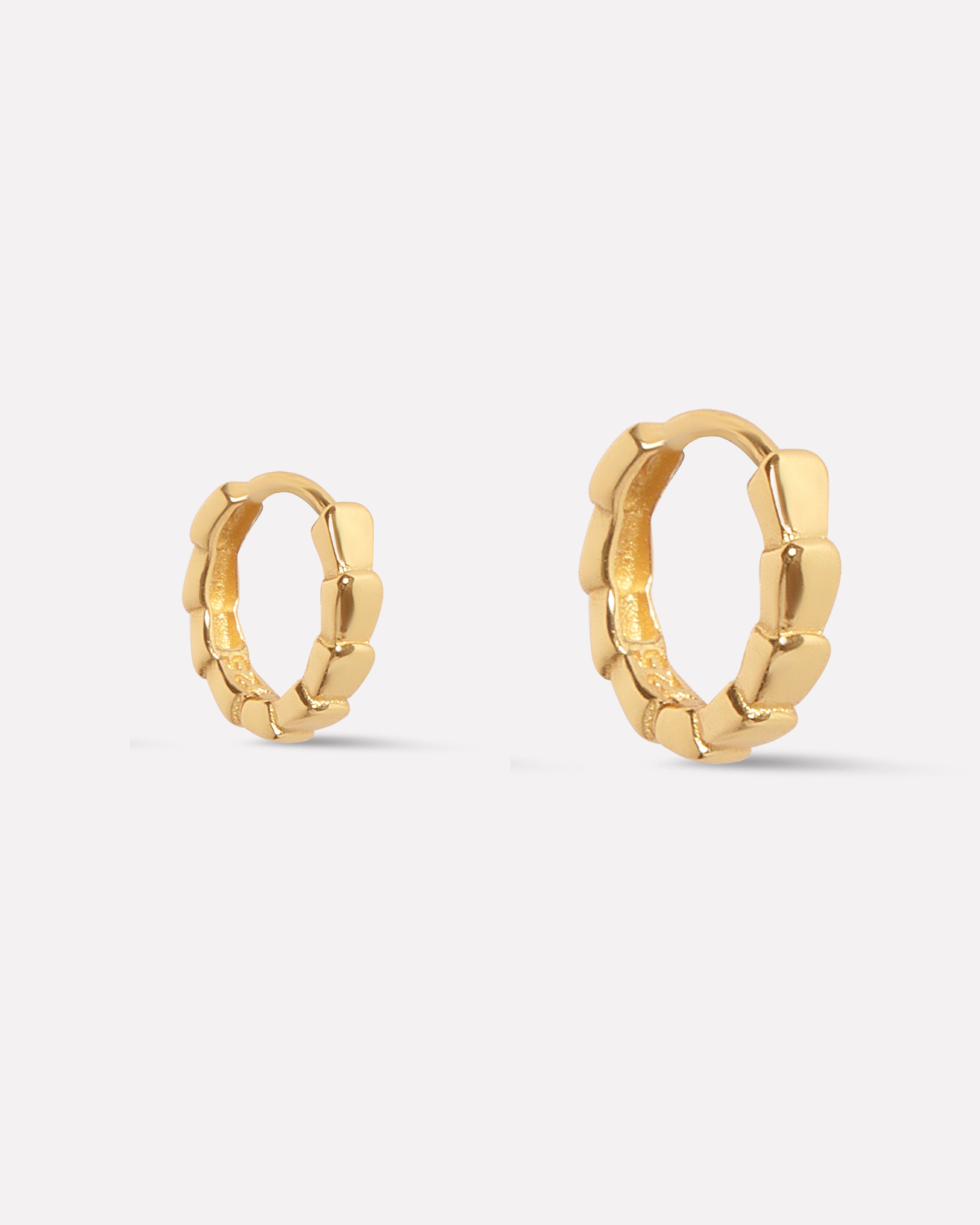 Dotted Plain Hoop Earrings