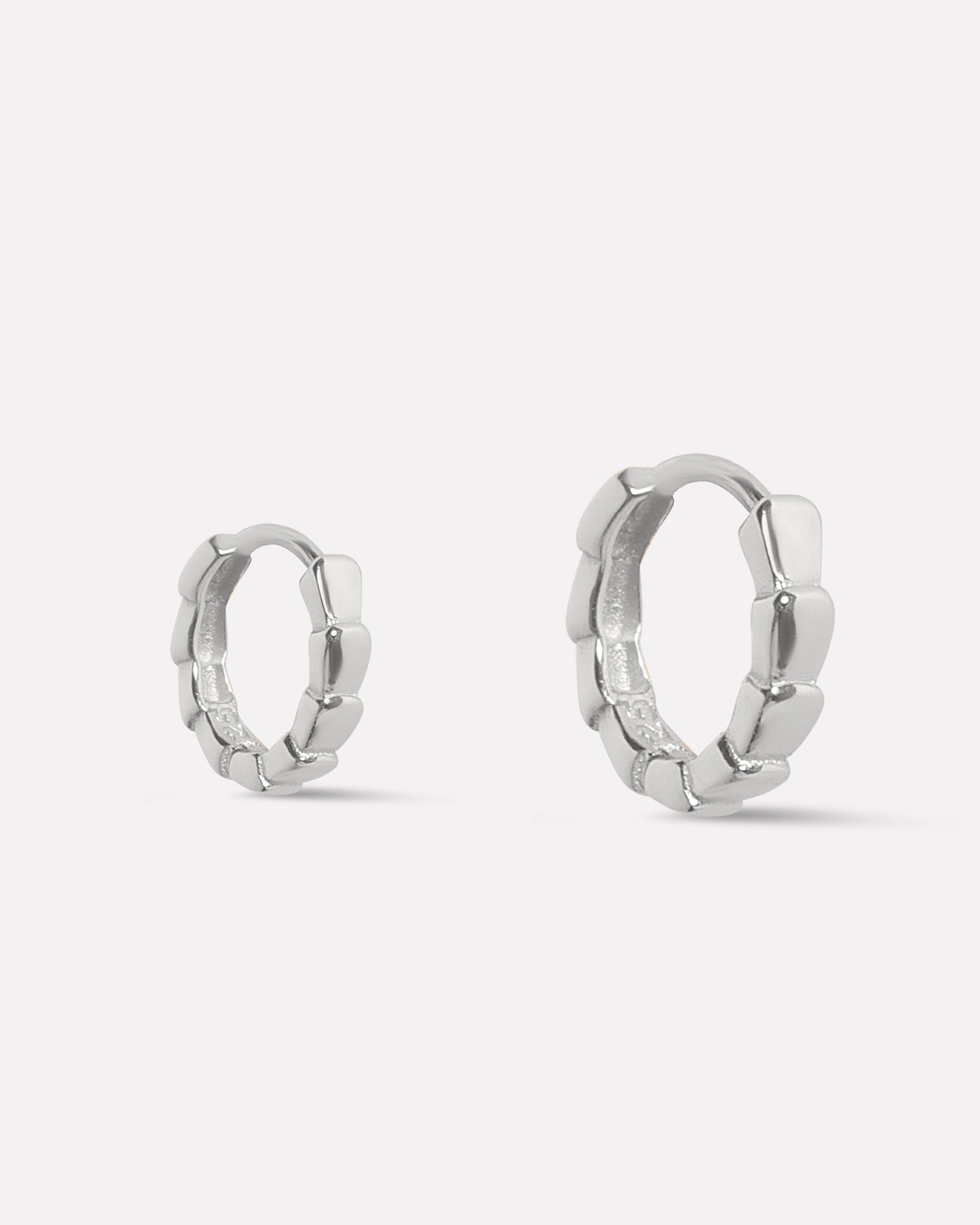 Dotted Plain Hoop Earrings
