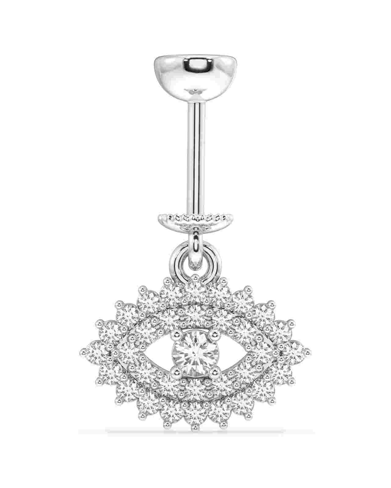 Helix Hanging - Luxury Piercing Earrings with screw top design featuring zircon-studded eye charm. Elegant accessory for helix piercings.