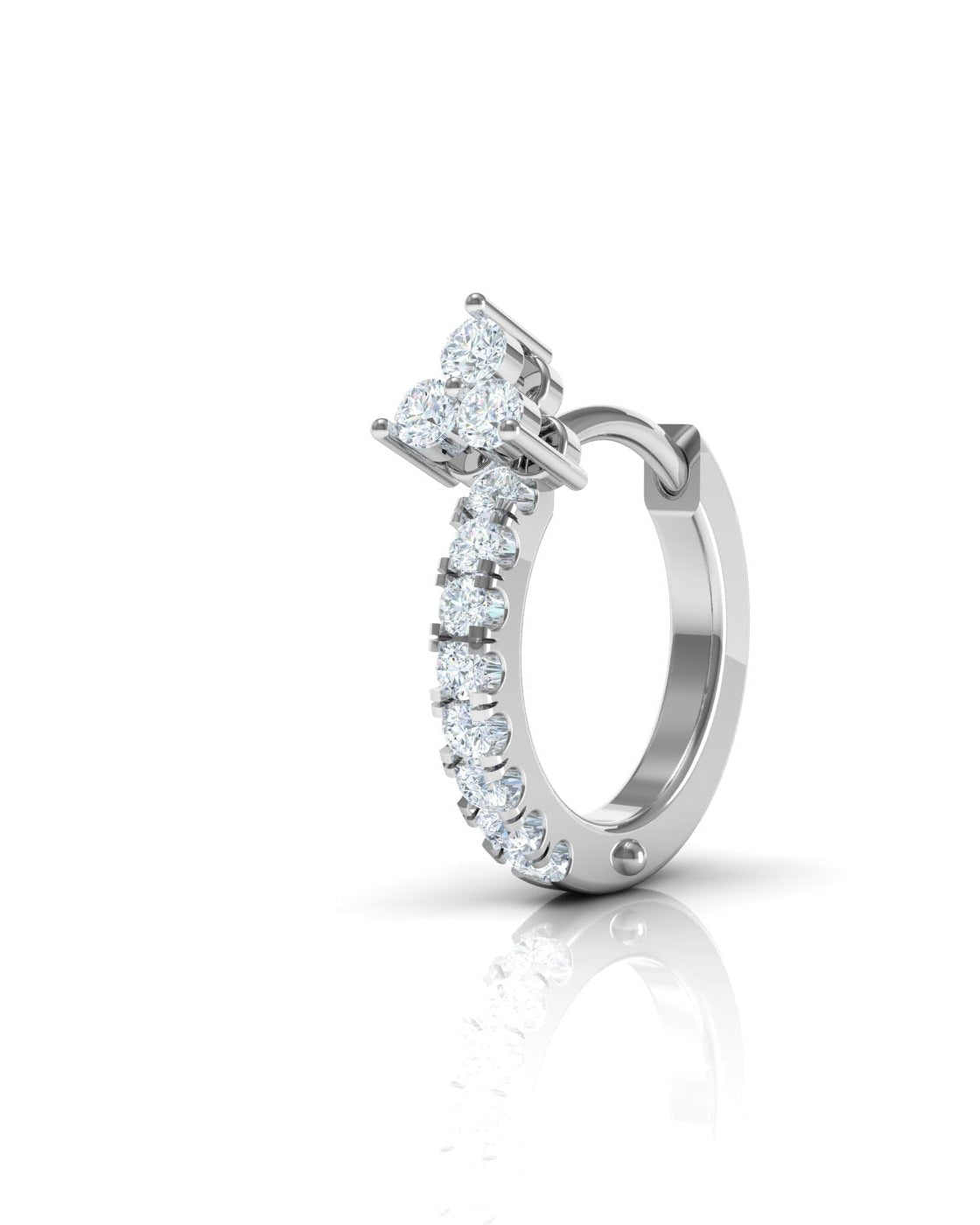 Tri Zirconia Hoop Earrings