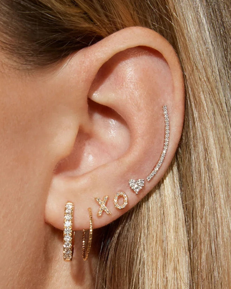 Xo Zirconia Mismatched Stud Earrings