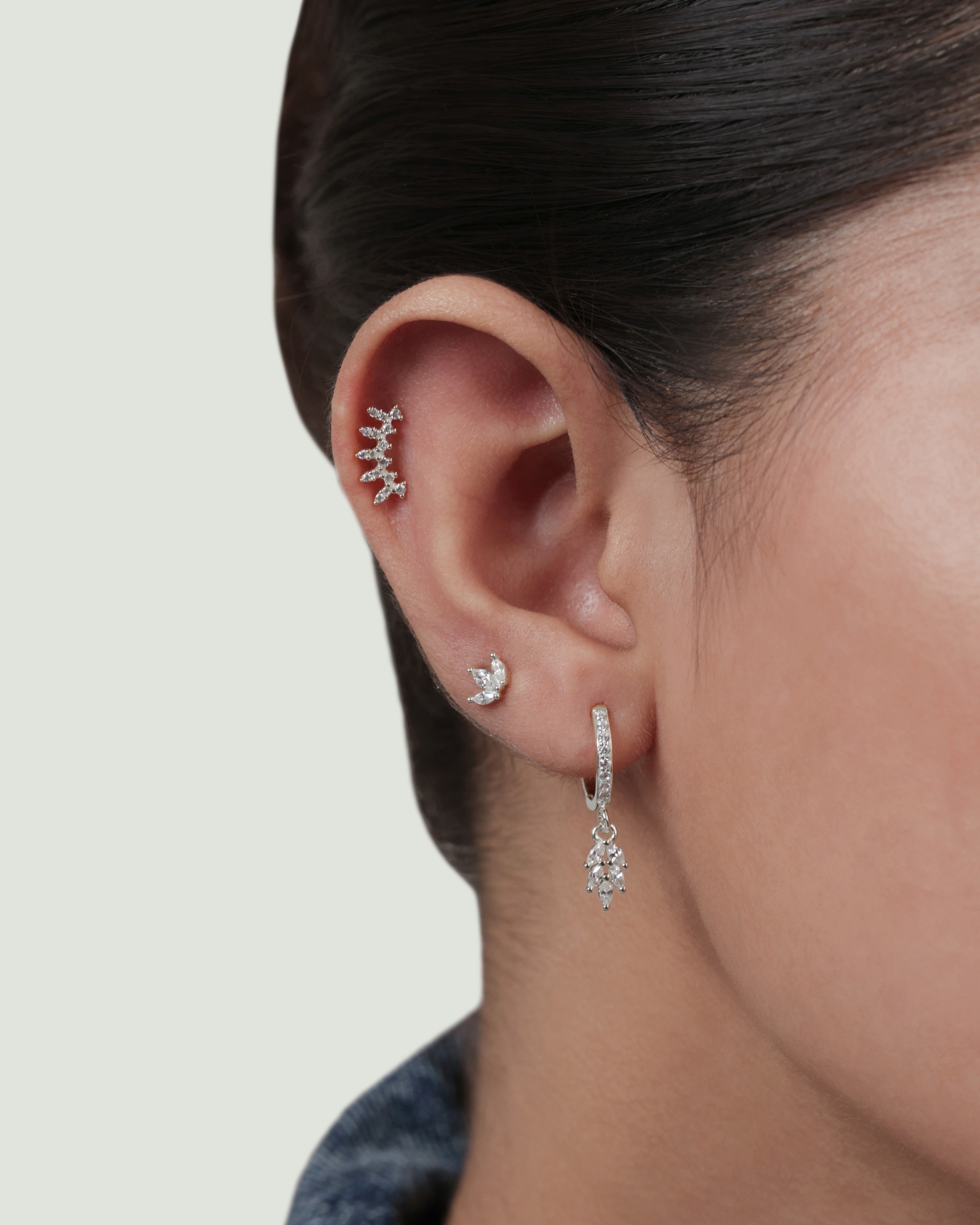 Lotus Flat Back Screw Stud Earrings