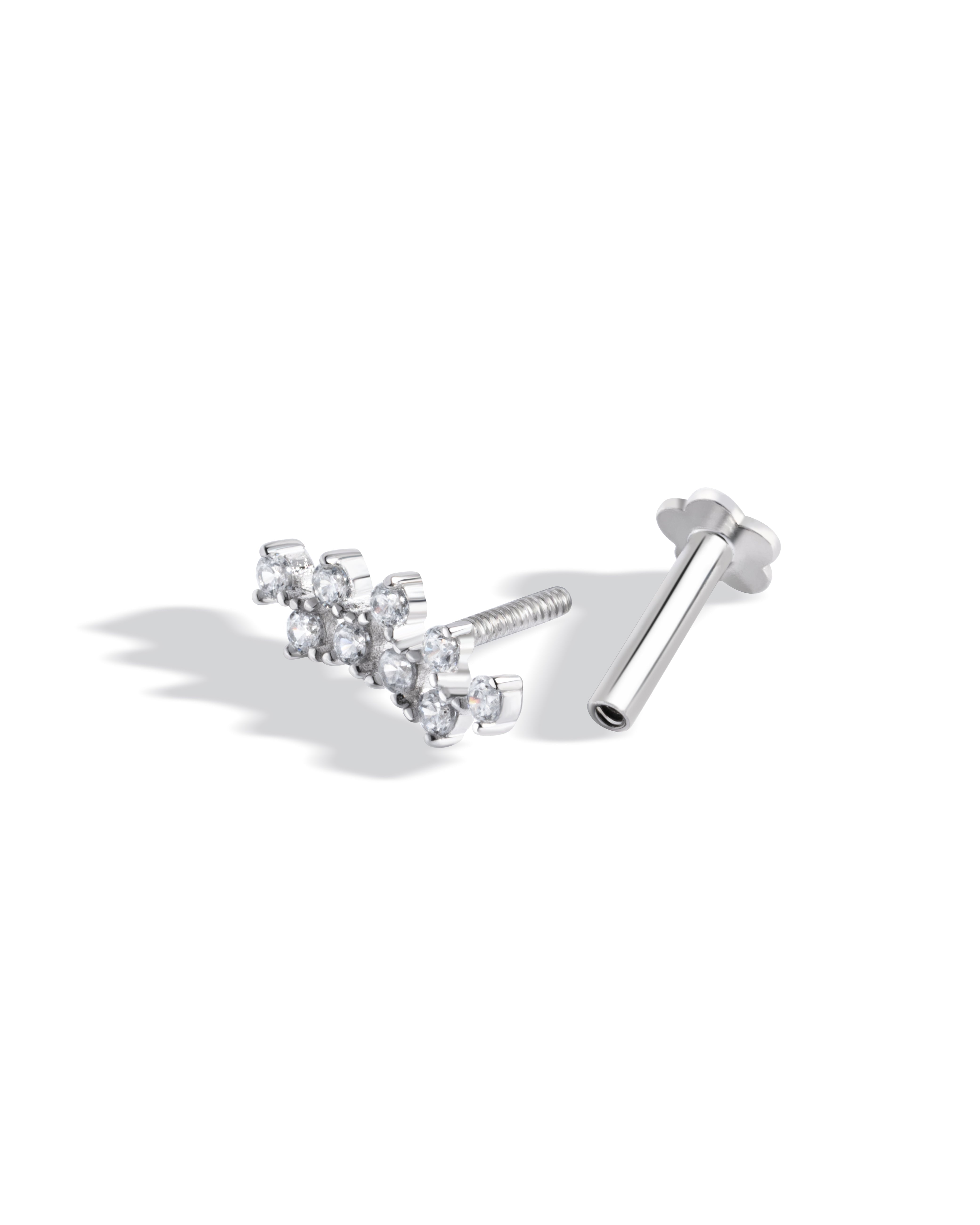Climber Stud Flat Back Screw Stud Earrings