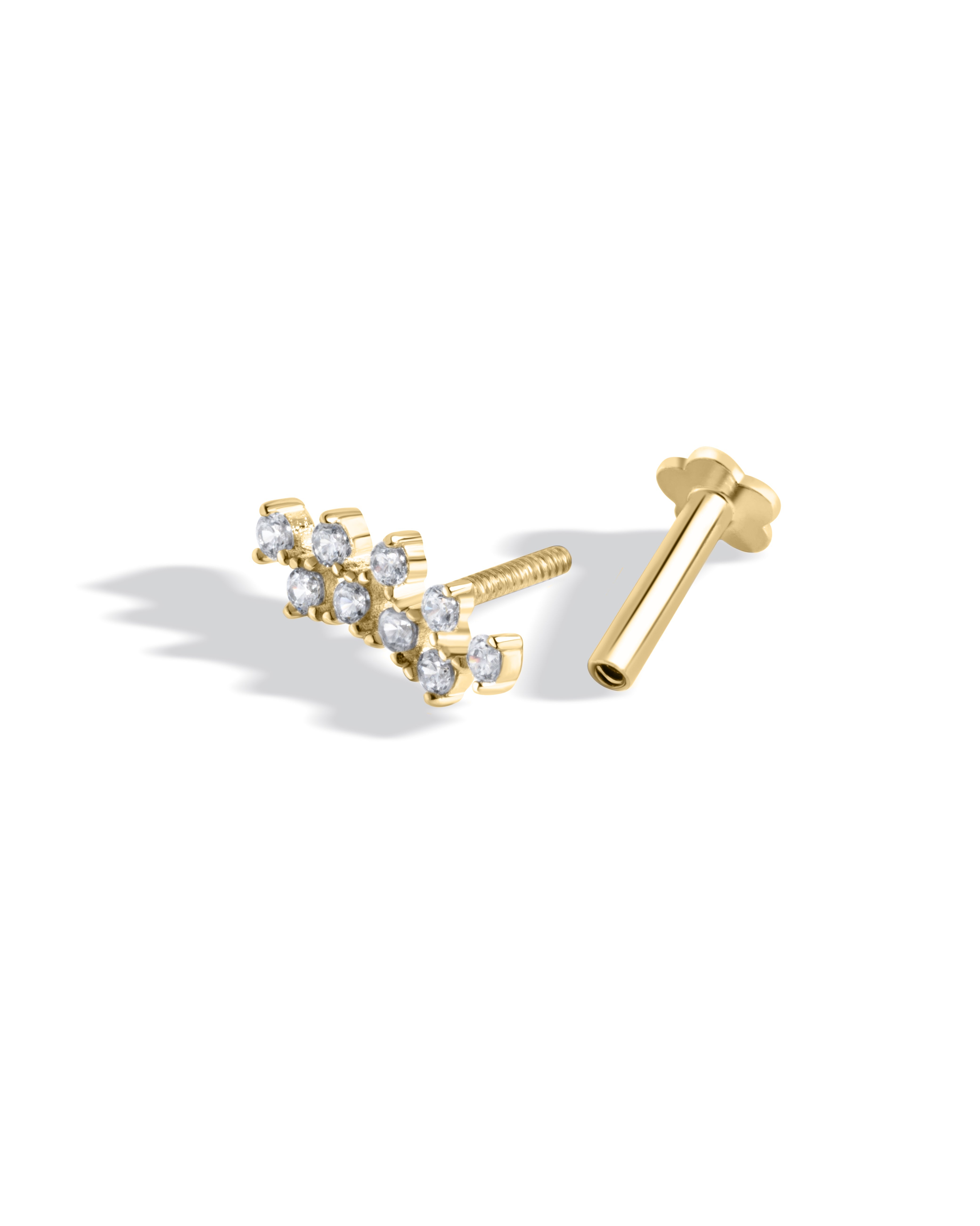 Climber Stud Flat Back Screw Stud Earrings