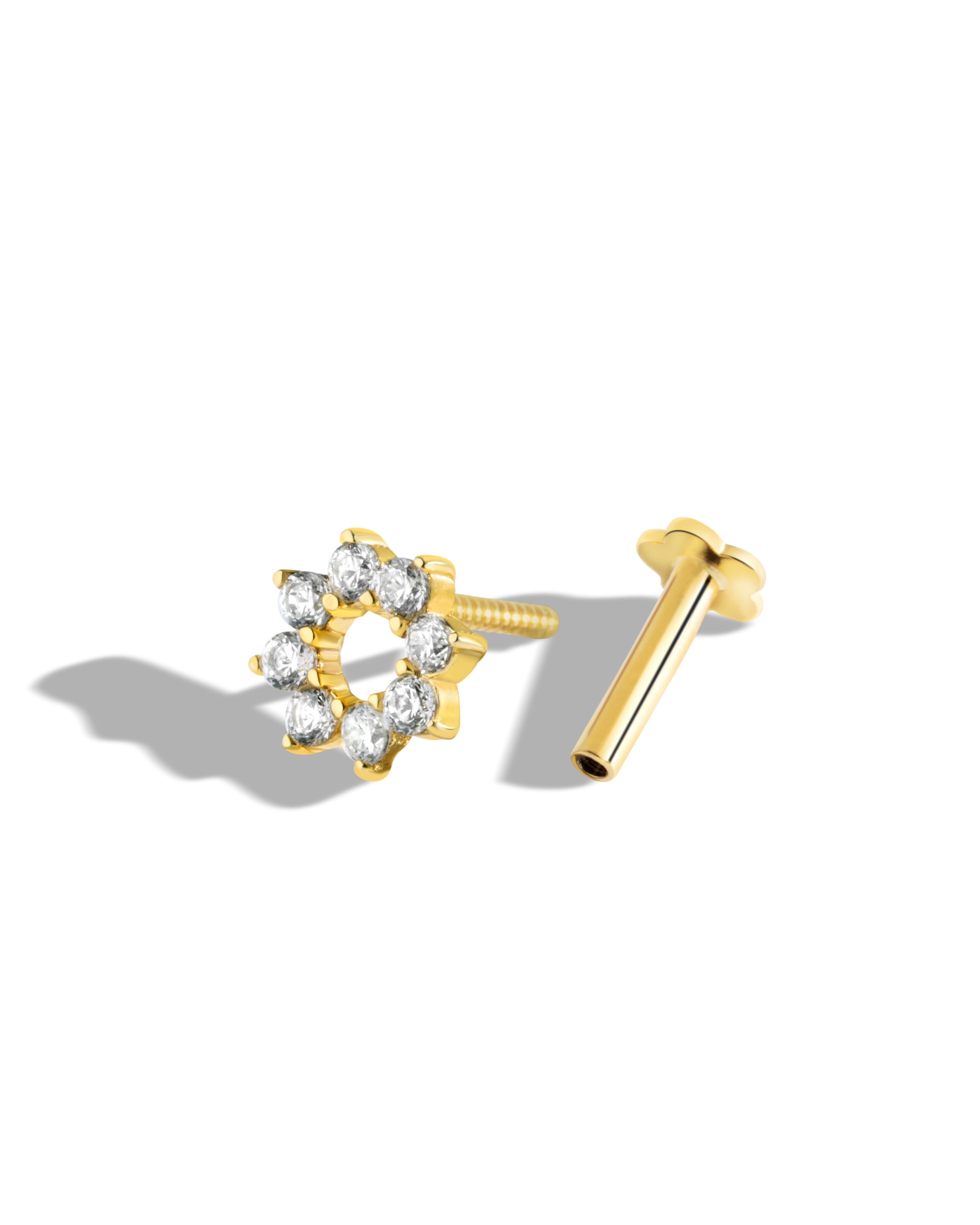 Dazzle Lilly Flat Back Screw Stud Earrings