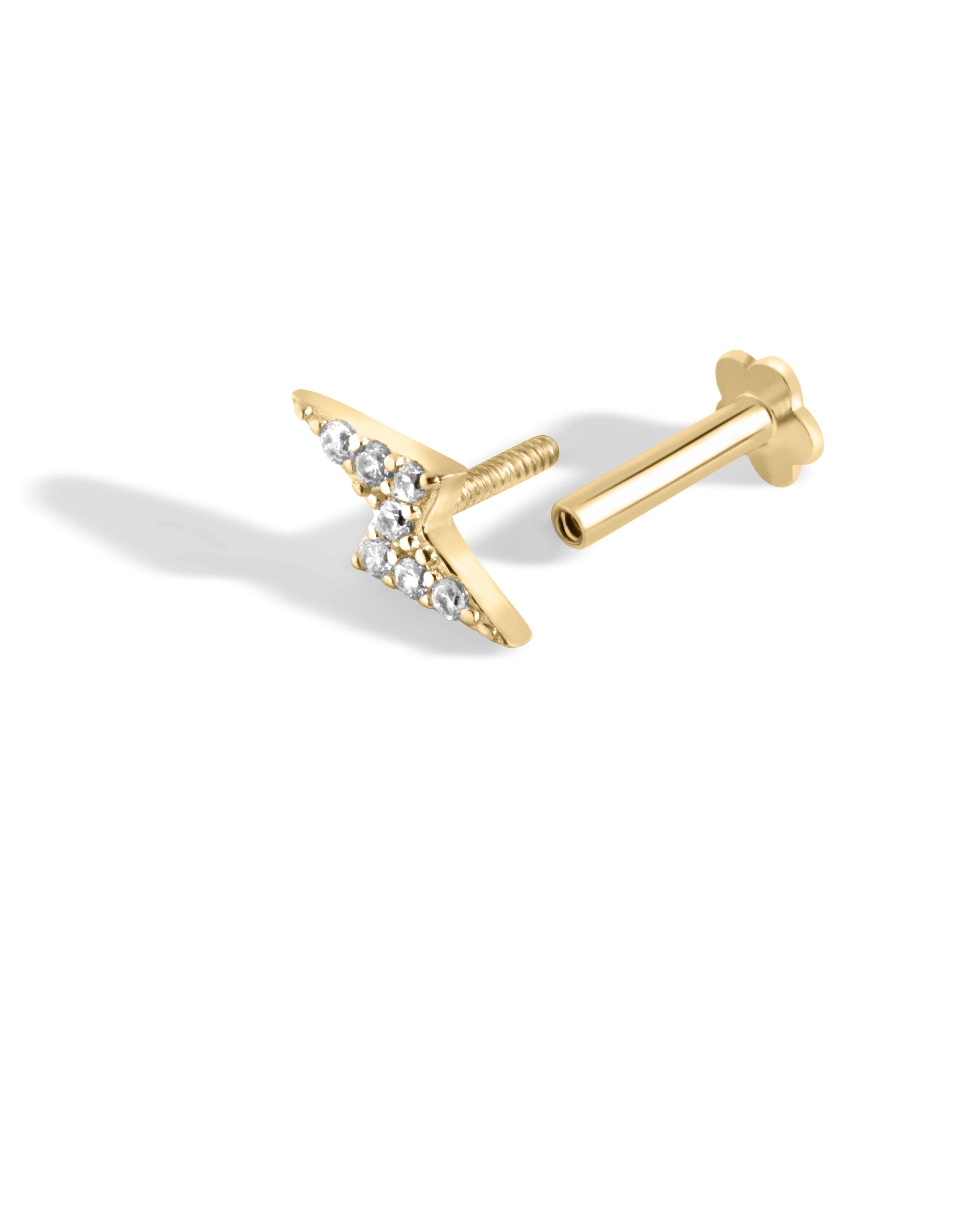 Lightning Thunder Flat Back Screw Stud Earrings