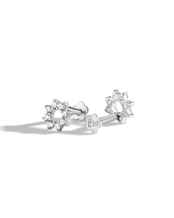 Dazzle Lilly Flat Back Screw Stud Earrings