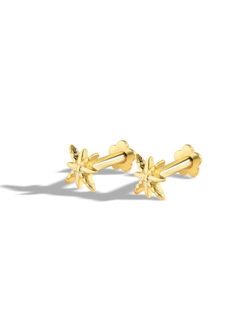 Dainty Star Flat Back Screw Stud Earrings