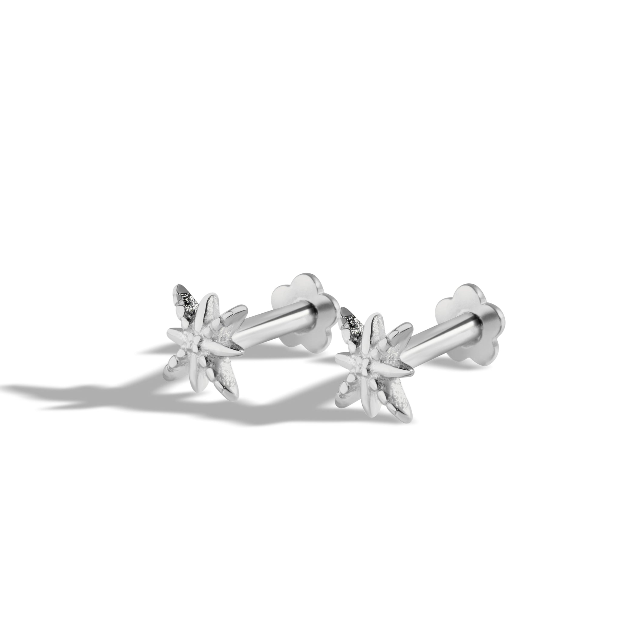 Dainty Star Flat Back Screw Stud Earrings